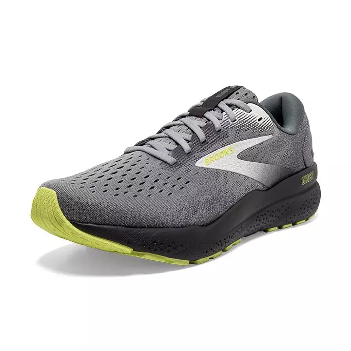 Brooks Ghost 16 "Primer/Grey/Lime" Men's Running Shoe - GREY/GREEN