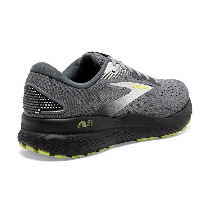 Brooks Ghost 16 "Primer/Grey/Lime" Men's Running Shoe - GREY/GREEN Thumbnail View 5