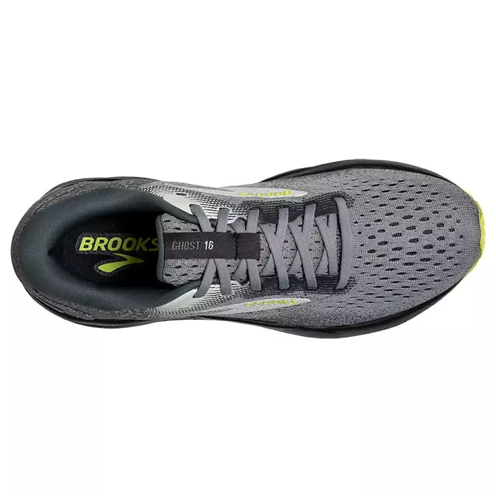 Brooks Ghost 16 "Primer/Grey/Lime" Men's Running Shoe - GREY/GREEN