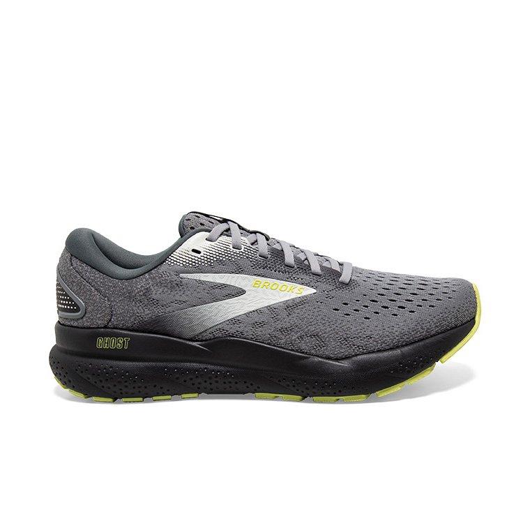 Brooks Ghost 16 "Primer/Grey/Lime" Men's Running Shoe - GREY/GREEN Thumbnail View 1
