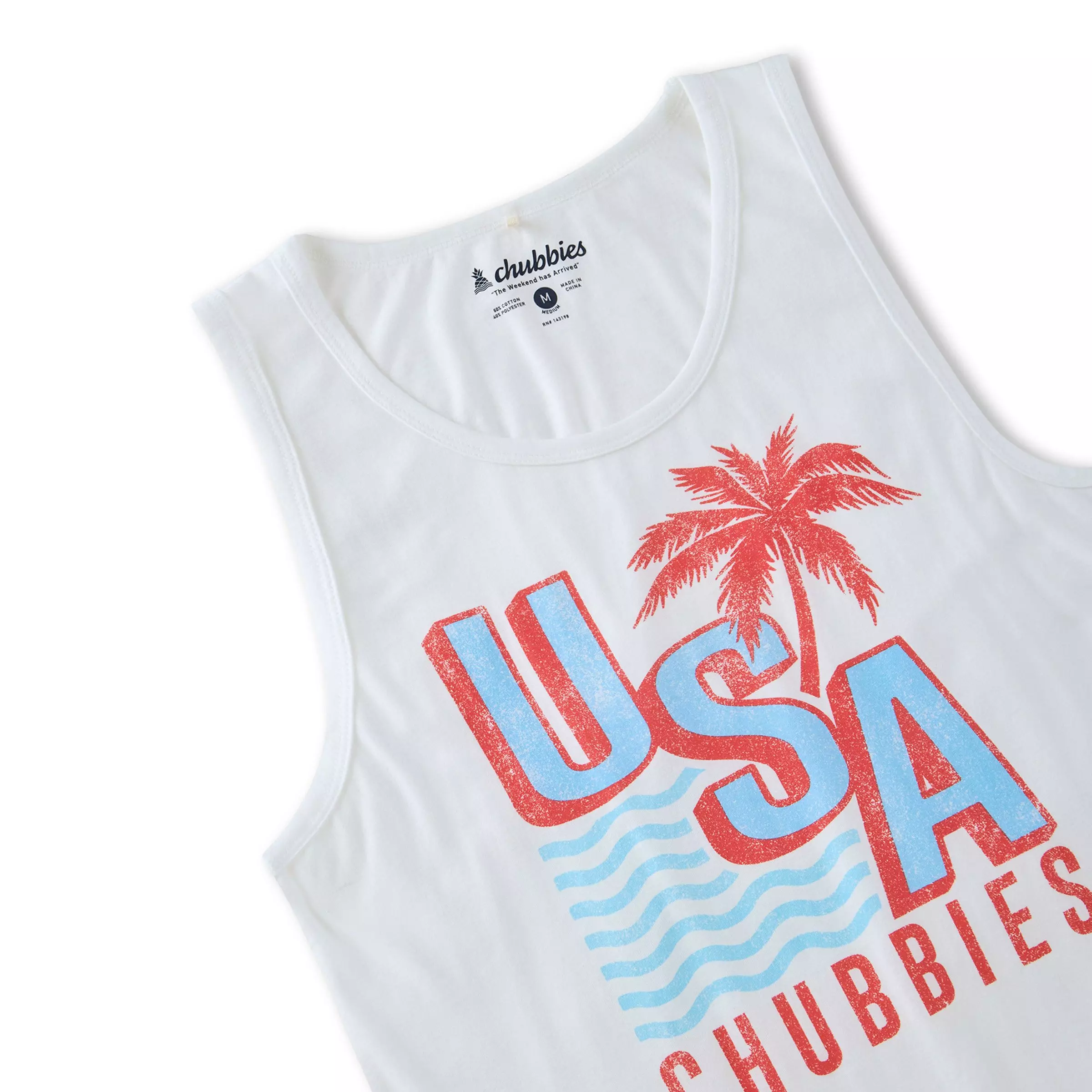 Chubbies Men's The Chub-Spangled Banner Tank - White - WHITE