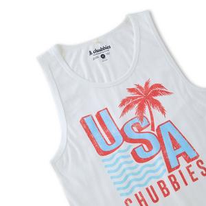 Chubbies Men's The Chub-Spangled Banner Tank - White