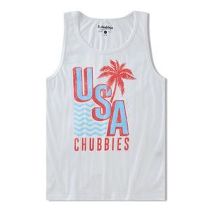 Chubbies Men's The Chub-Spangled Banner Tank - White