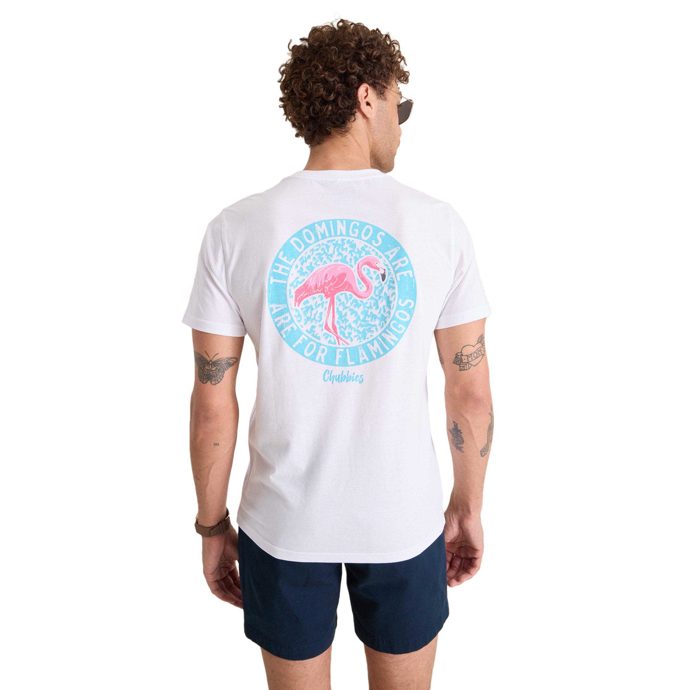 Chubbies Men's The Domingos For Flamingo Tee - White - WHITE Thumbnail View 2