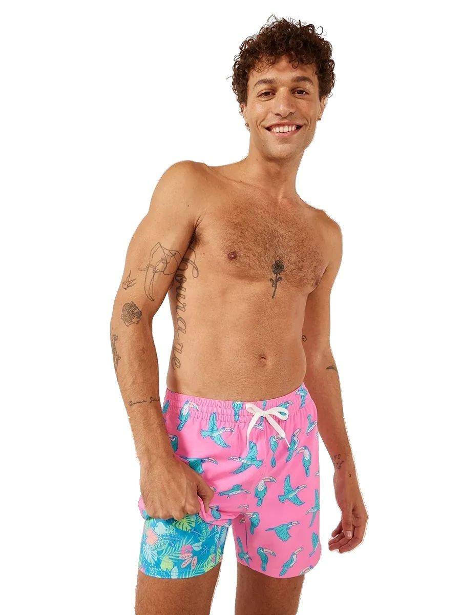 Chubbies Men's The Toucan Do Its Lined Swim Shorts - PINK Thumbnail View 1