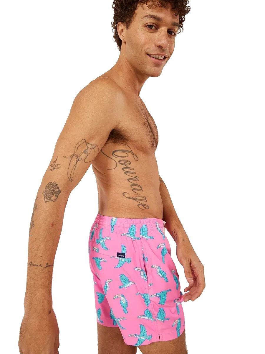 Chubbies Men's The Toucan Do Its Lined Swim Shorts - PINK Thumbnail View 3