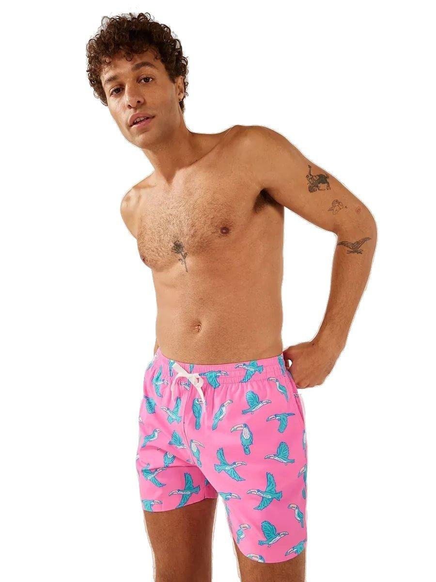 Chubbies Men's The Toucan Do Its Lined Swim Shorts - PINK Thumbnail View 4