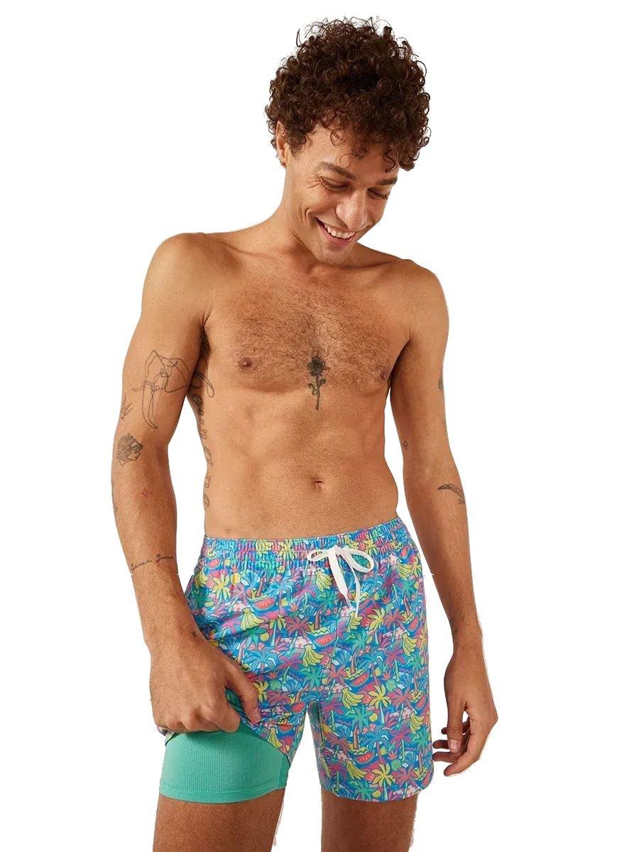 Chubbies Men's The Tropical Bunches 5.5 Inch Lined Shorts - BLUE Thumbnail View 1