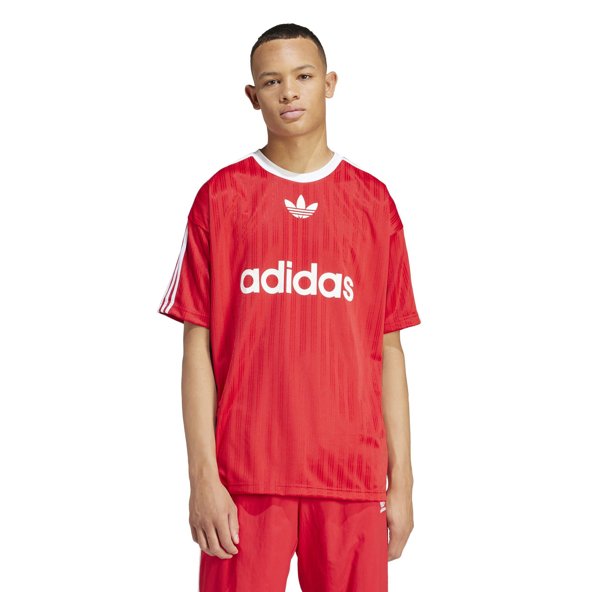 adidas Men's Adicolor Poly Tee - Red - RED/WHITE Thumbnail View 1