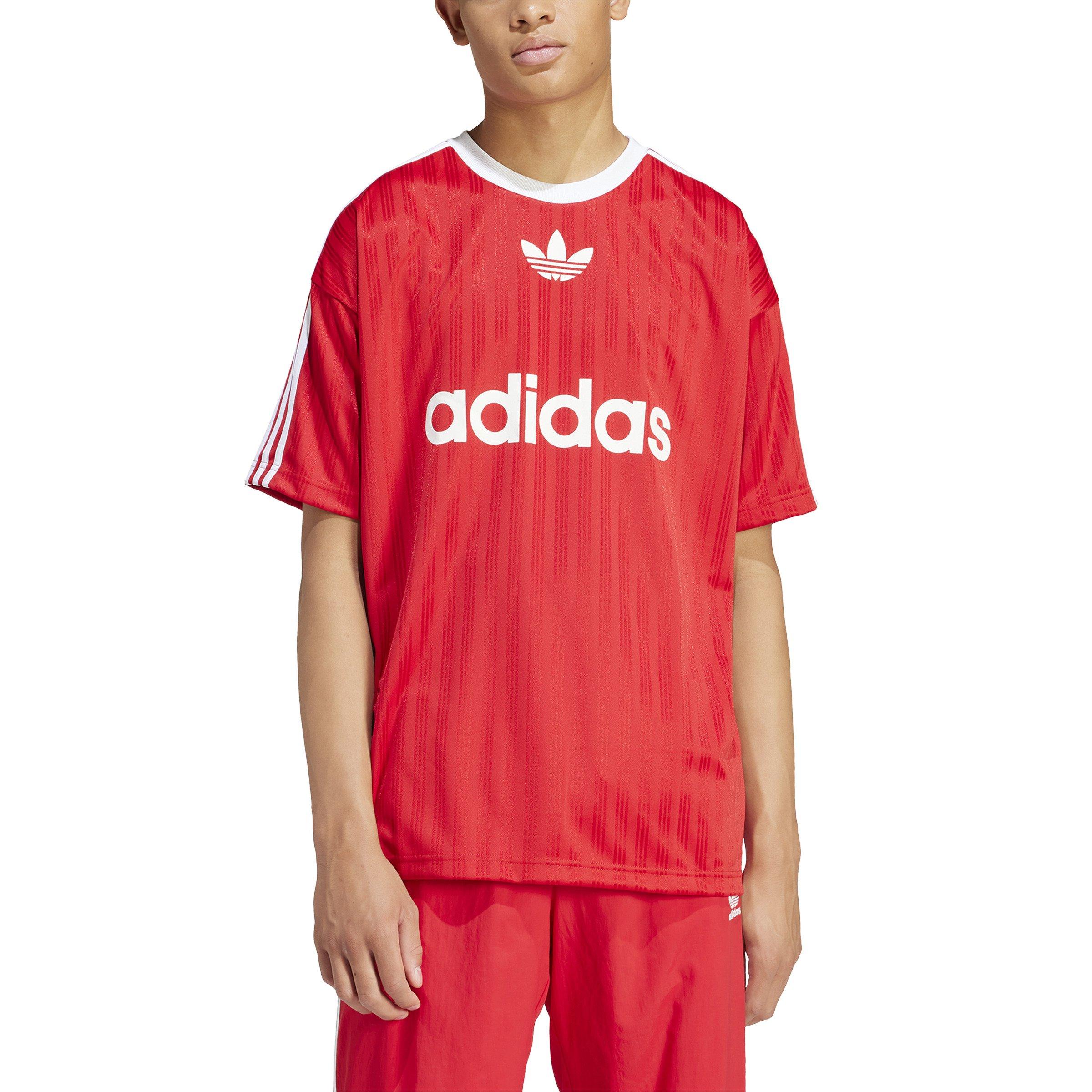 adidas Men's Adicolor Poly Tee - Red - RED/WHITE Thumbnail View 3