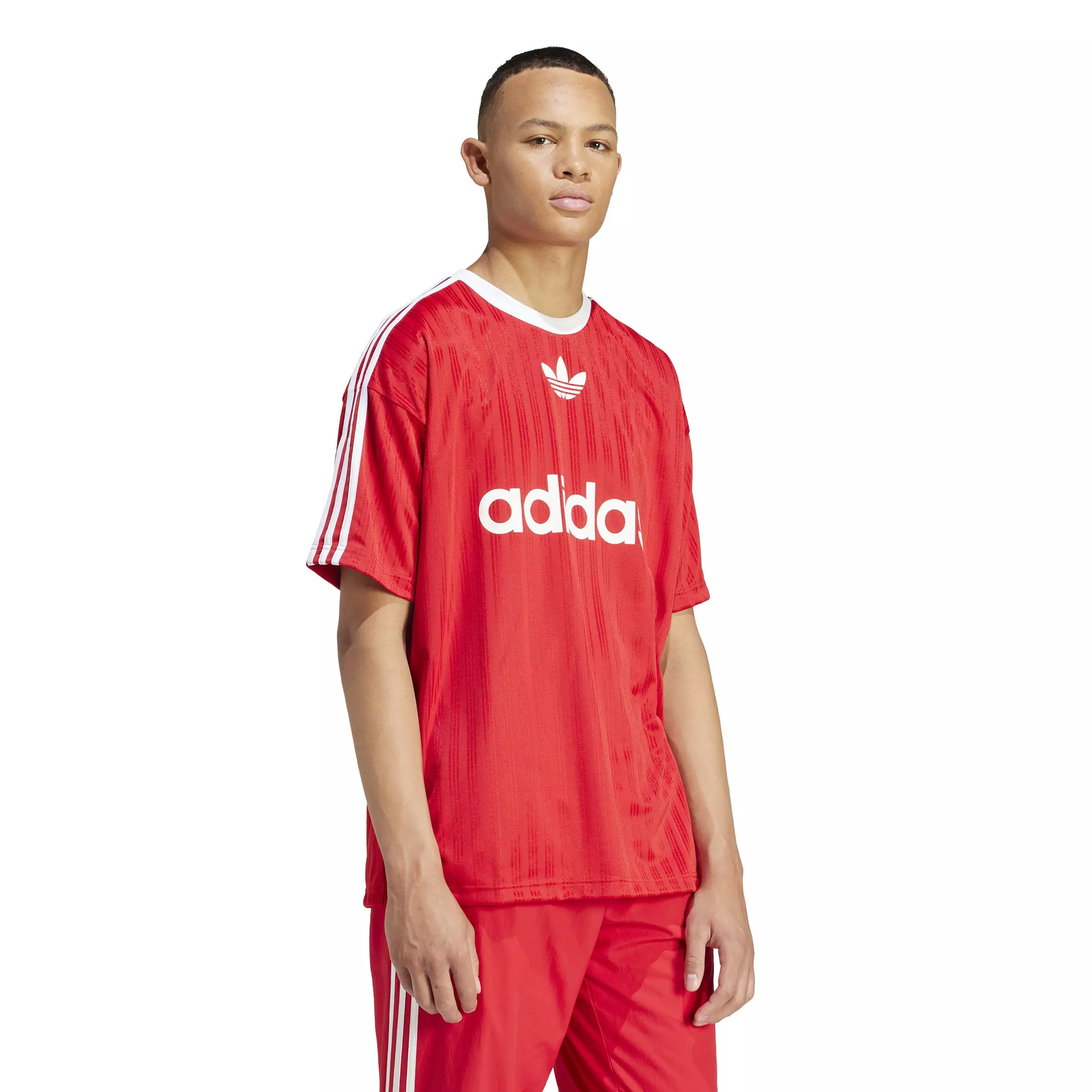 adidas Men's Adicolor Poly Tee - Red - RED/WHITE