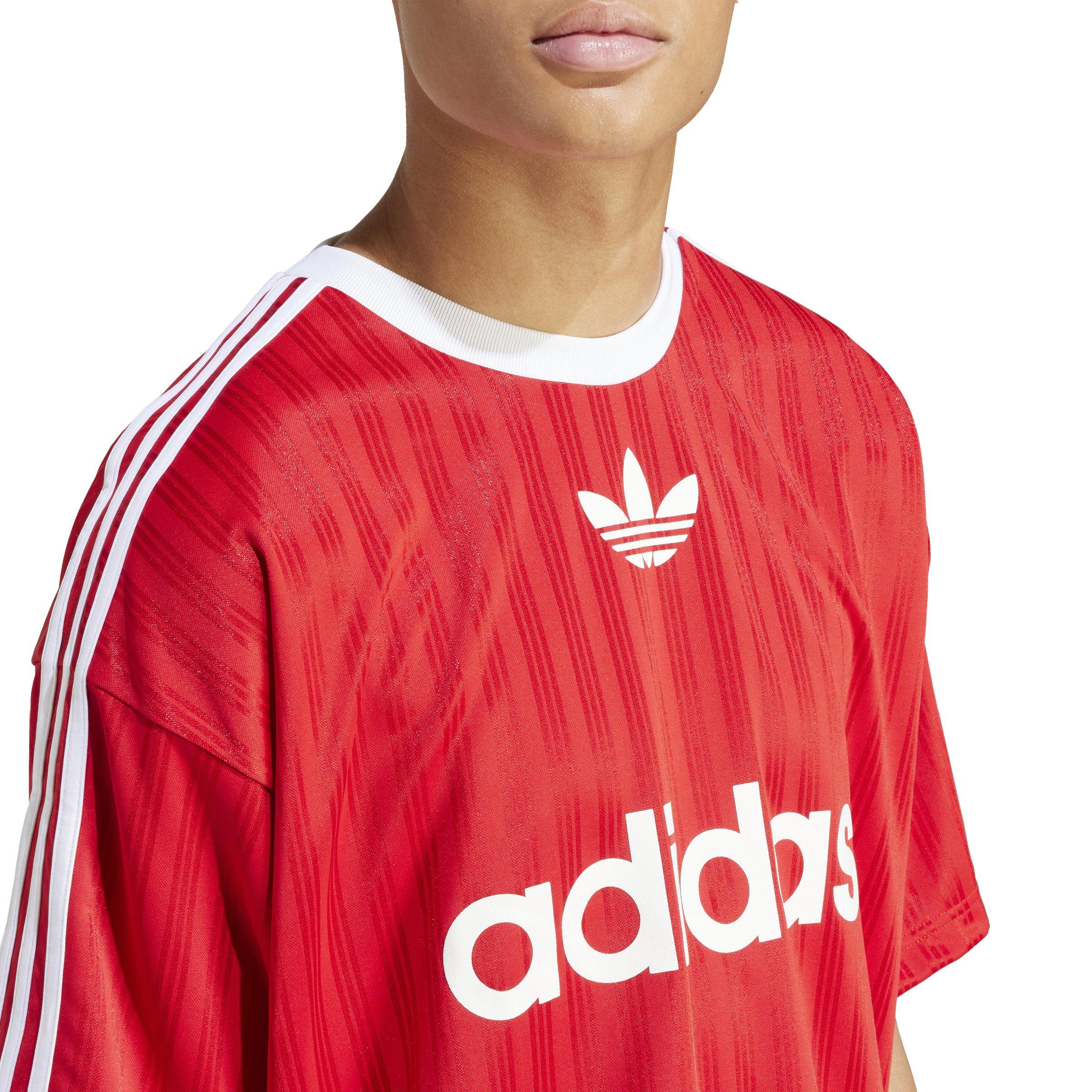 adidas Men's Adicolor Poly Tee - Red - RED/WHITE Thumbnail View 5