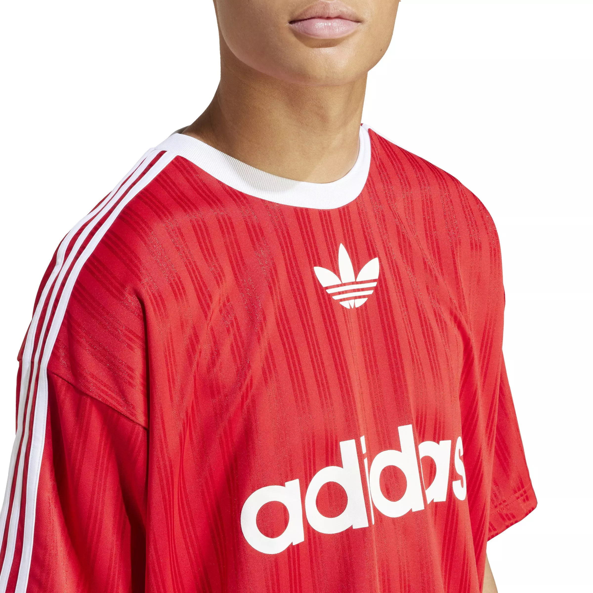 adidas Men's Adicolor Poly Tee - Red - RED/WHITE