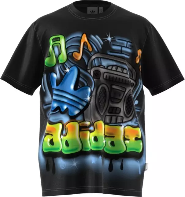 adidas Originals Men's Q12 Airbrush Tee - BLACK