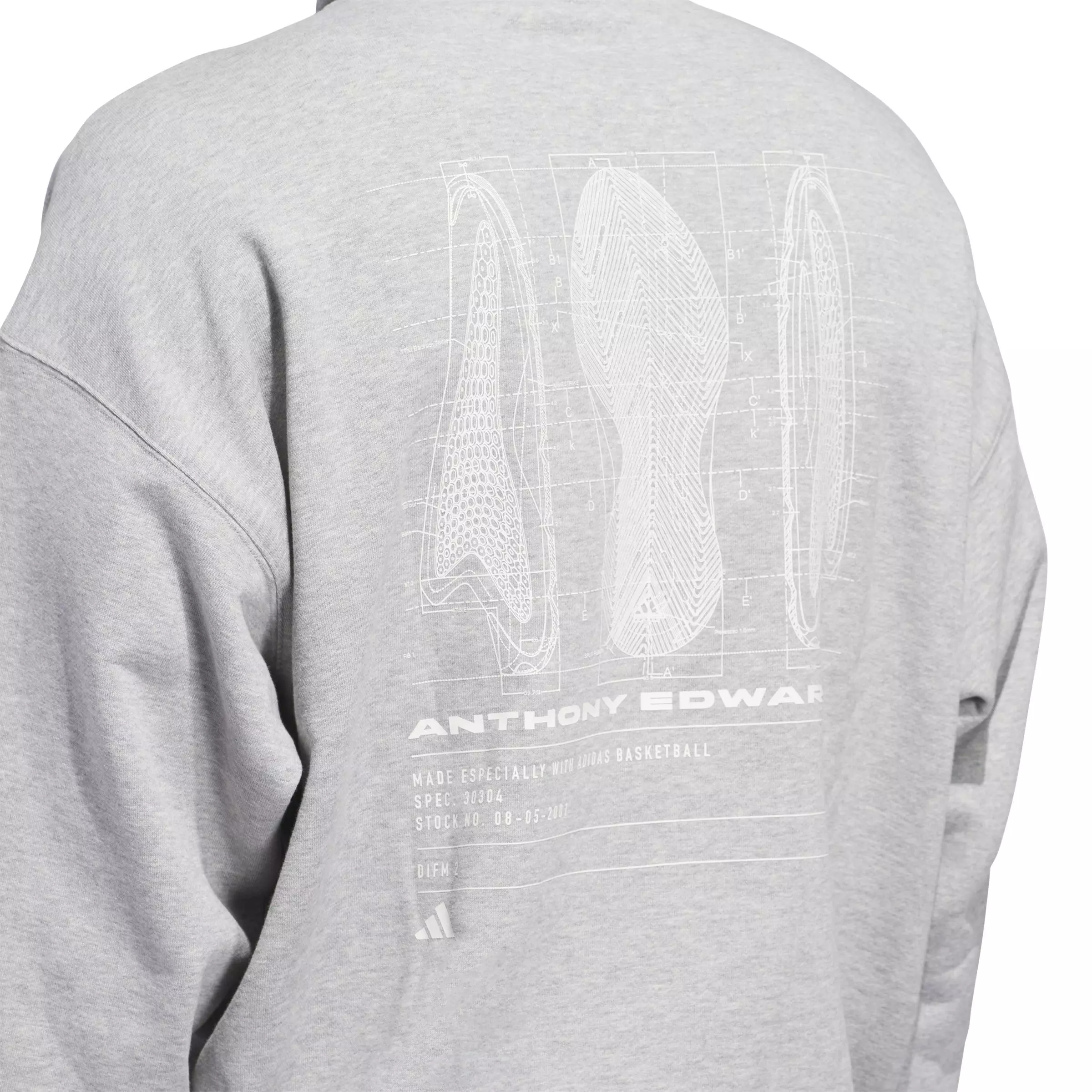 adidas Men's Anthony Edwards Seasonal Graphic Pullover Hoodie - GREY
