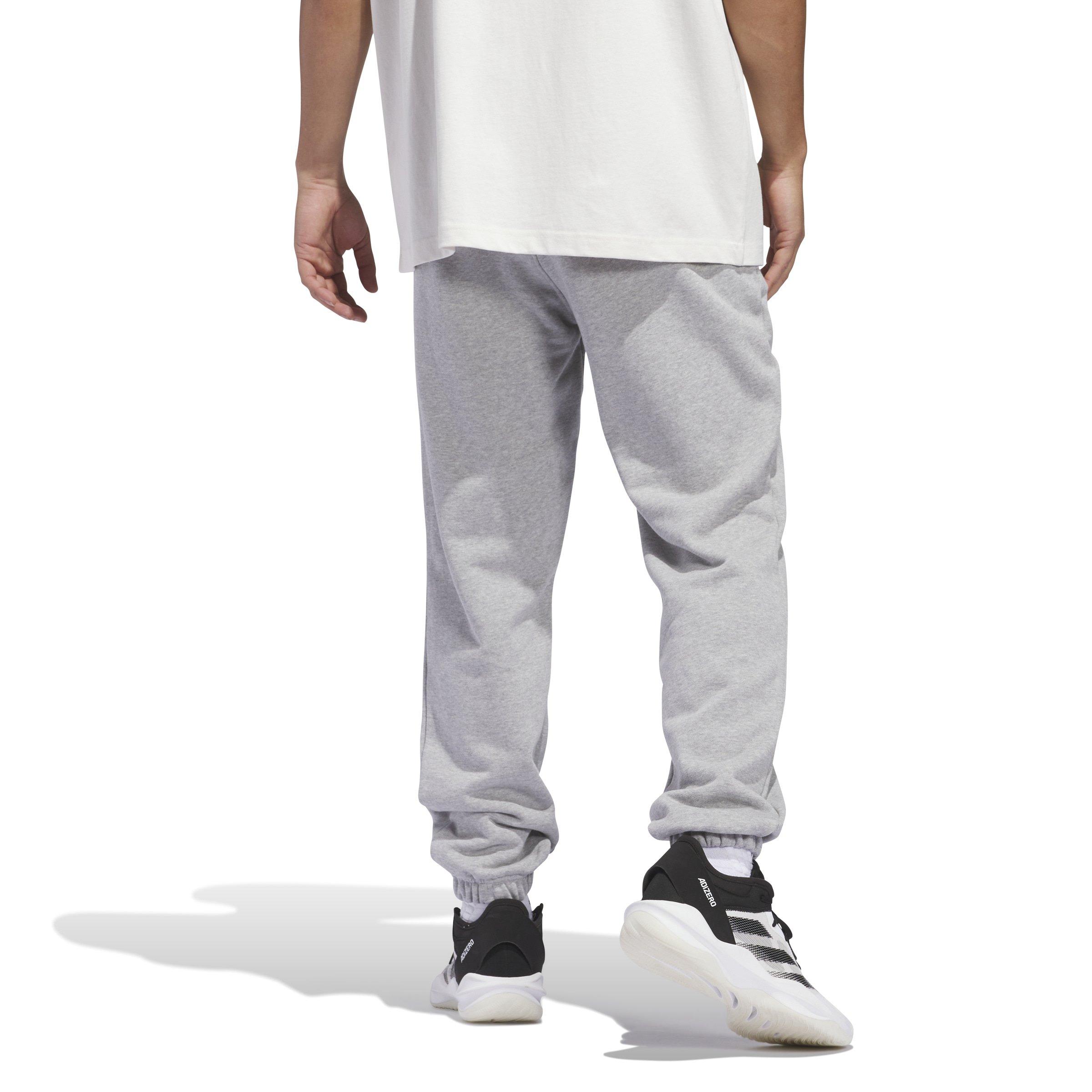 adidas Men's Anthony Edwards Foundation Fleece Track Pants - GREY Thumbnail View 2