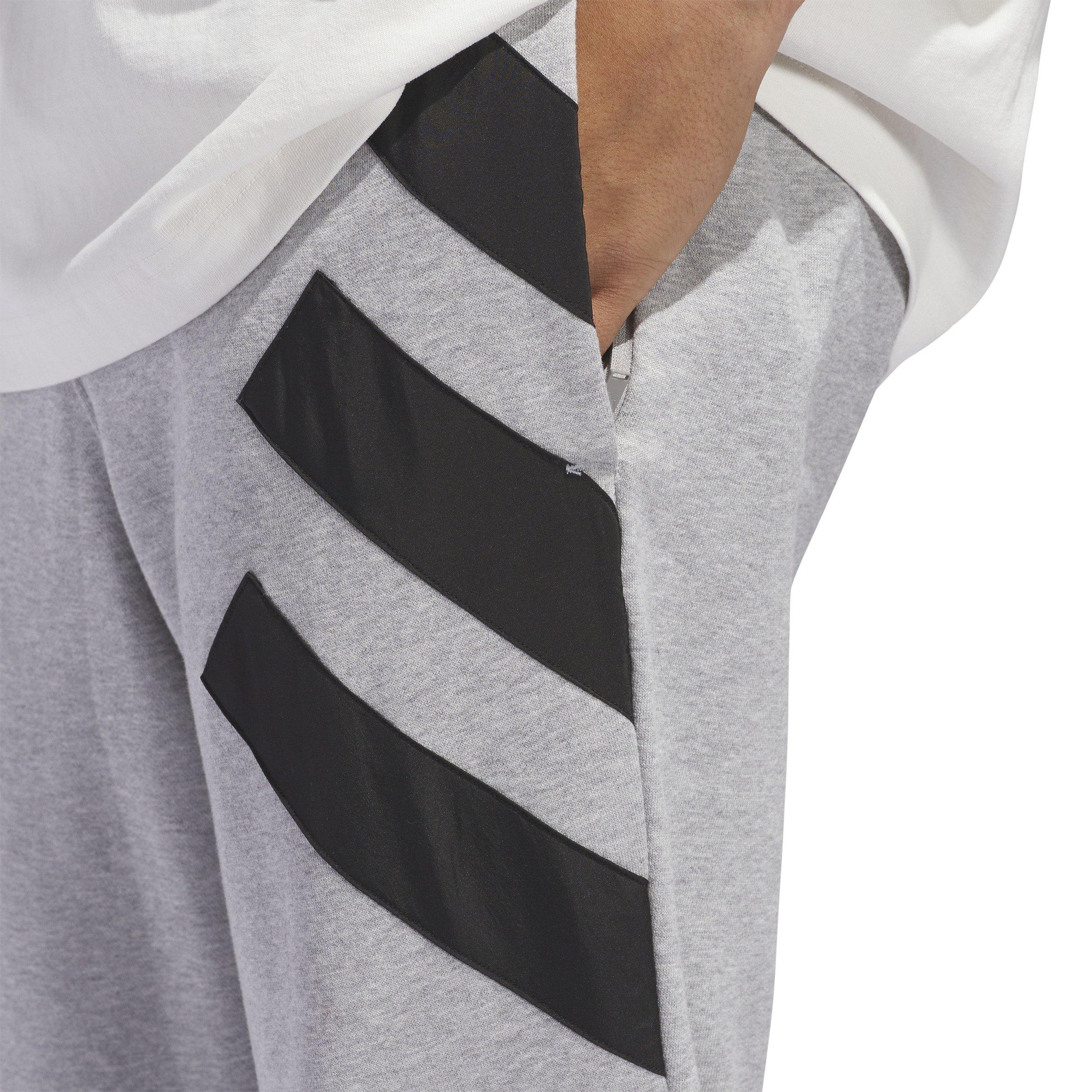 adidas Men's Anthony Edwards Foundation Fleece Track Pants - GREY Thumbnail View 3