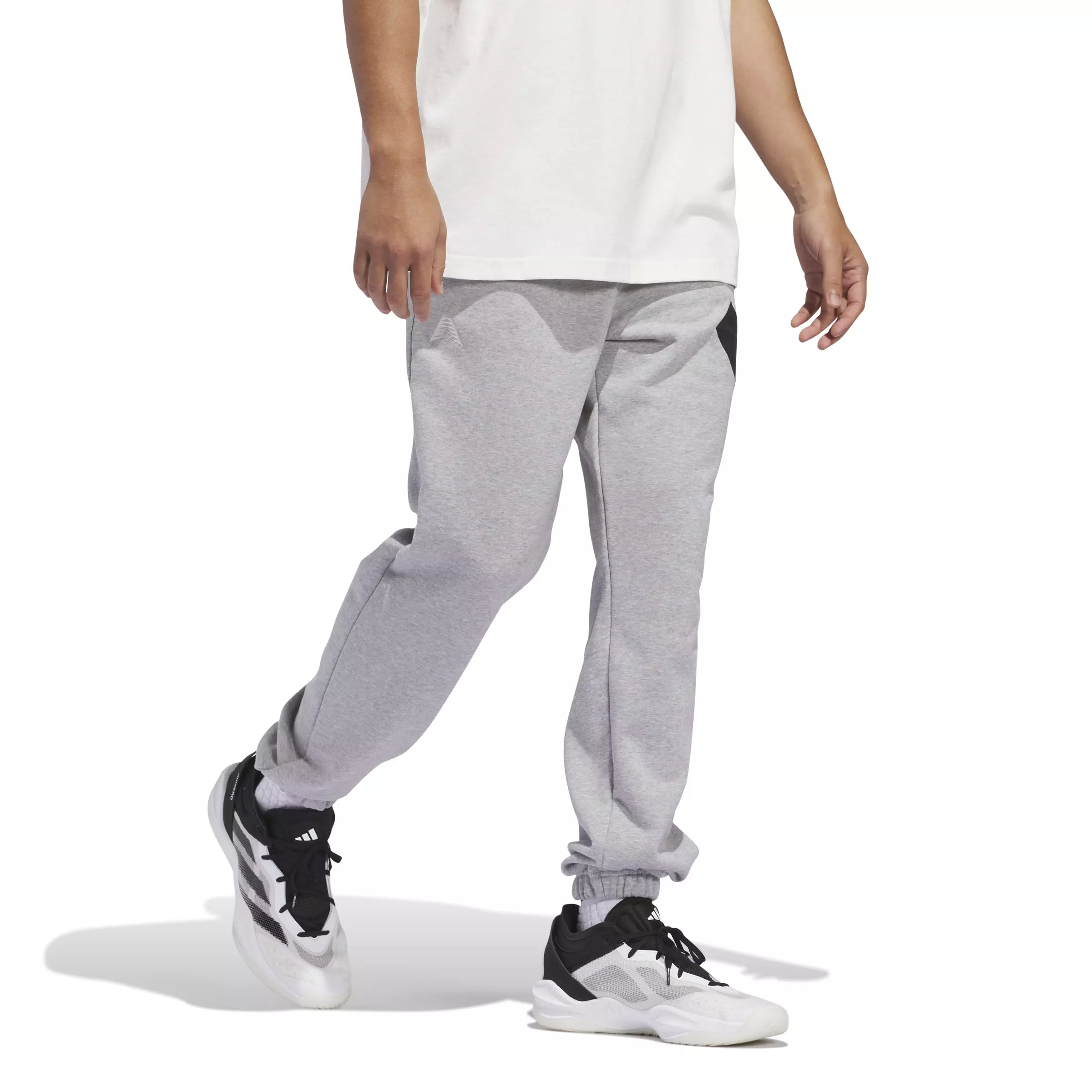 adidas Men's Anthony Edwards Foundation Fleece Track Pants - GREY