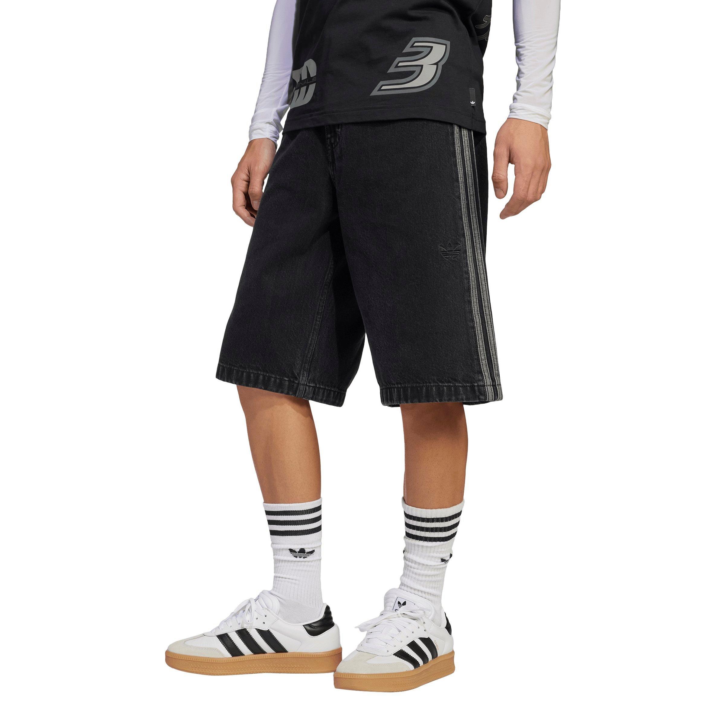 adidas Originals Men's Adicolor Denim Firebird Shorts - BLACK Thumbnail View 1