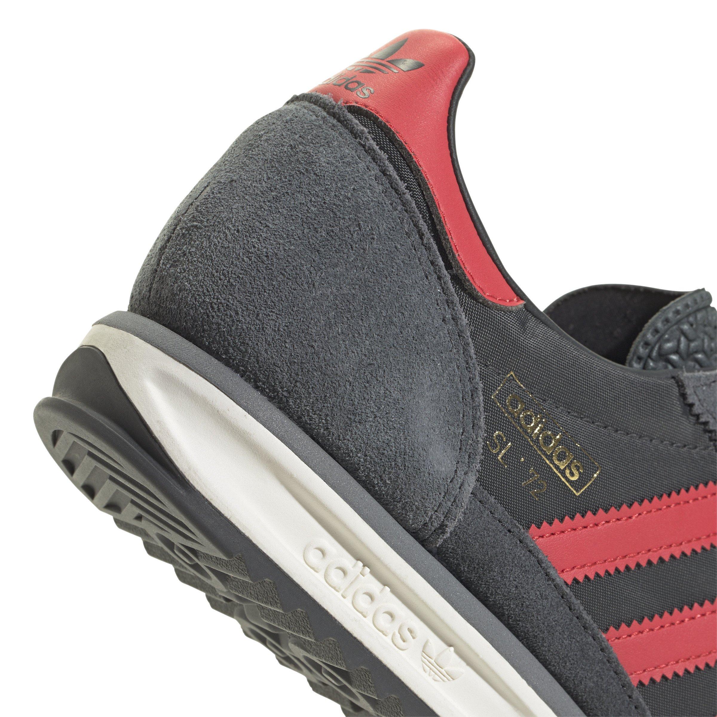 adidas Originals SL 72 "Carbon/Real Coral/Grey Six" Men's Shoe - GREY/RED Thumbnail View 3