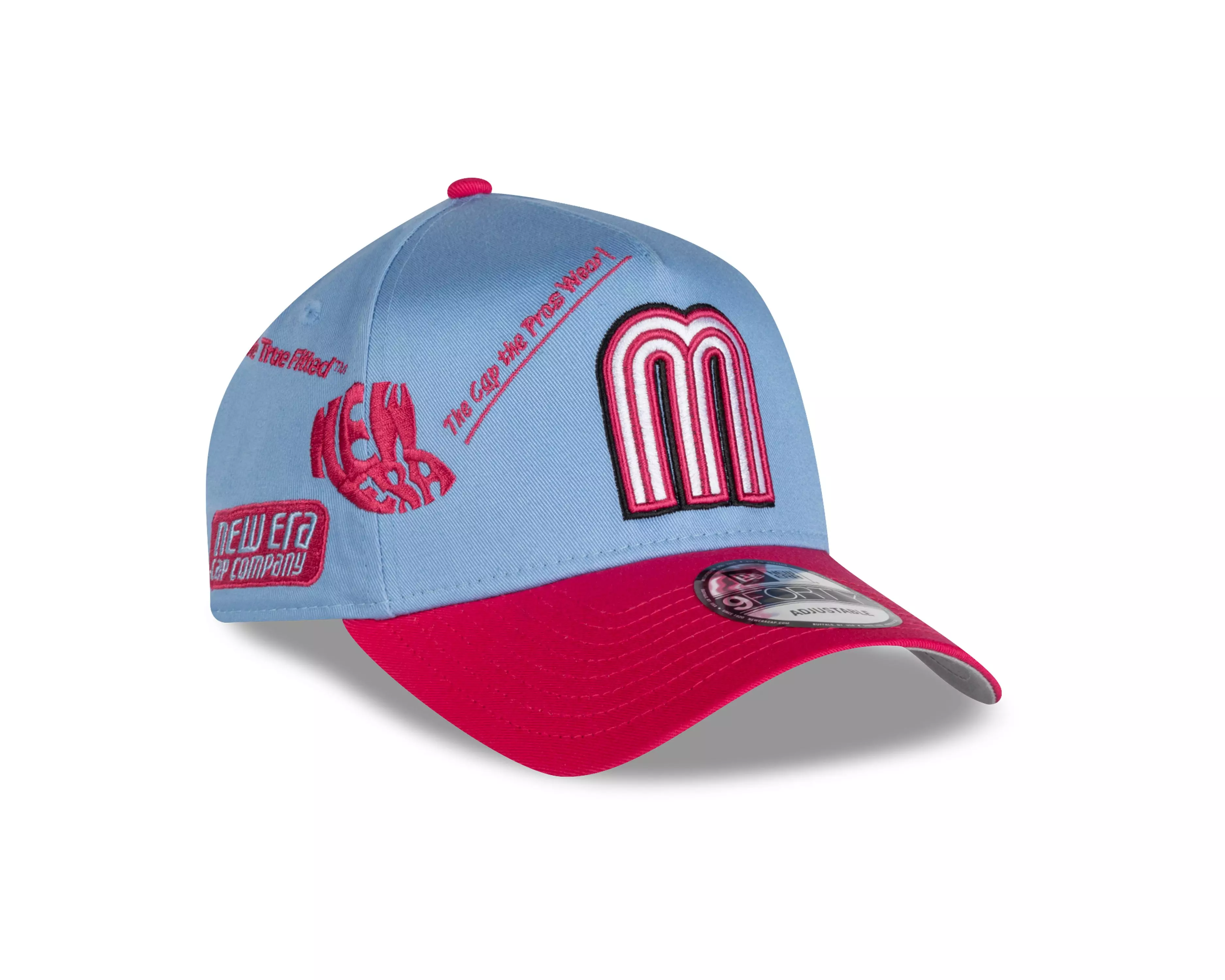 New Era Mexico 9Forty Anniversary Snapback Hat - Pink/Blue - BLUE