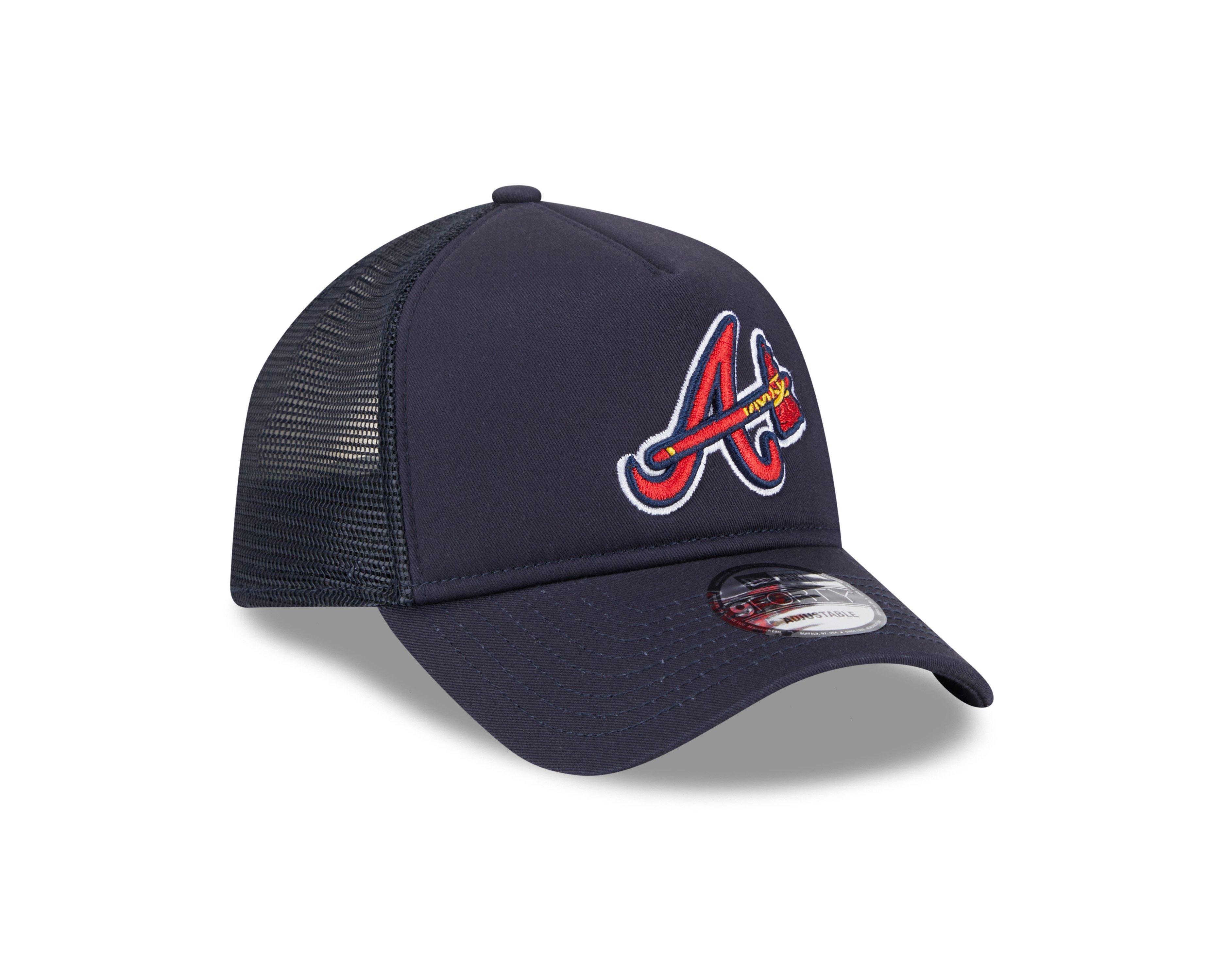 New Era Atlanta Braves 9FORTY Trucker Snapback Hat-Blue/Red