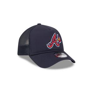 New Era Atlanta Braves 9FORTY Trucker Snapback Hat-Blue/Red