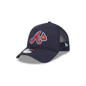 New Era Atlanta Braves 9FORTY Trucker Snapback Hat-Blue/Red