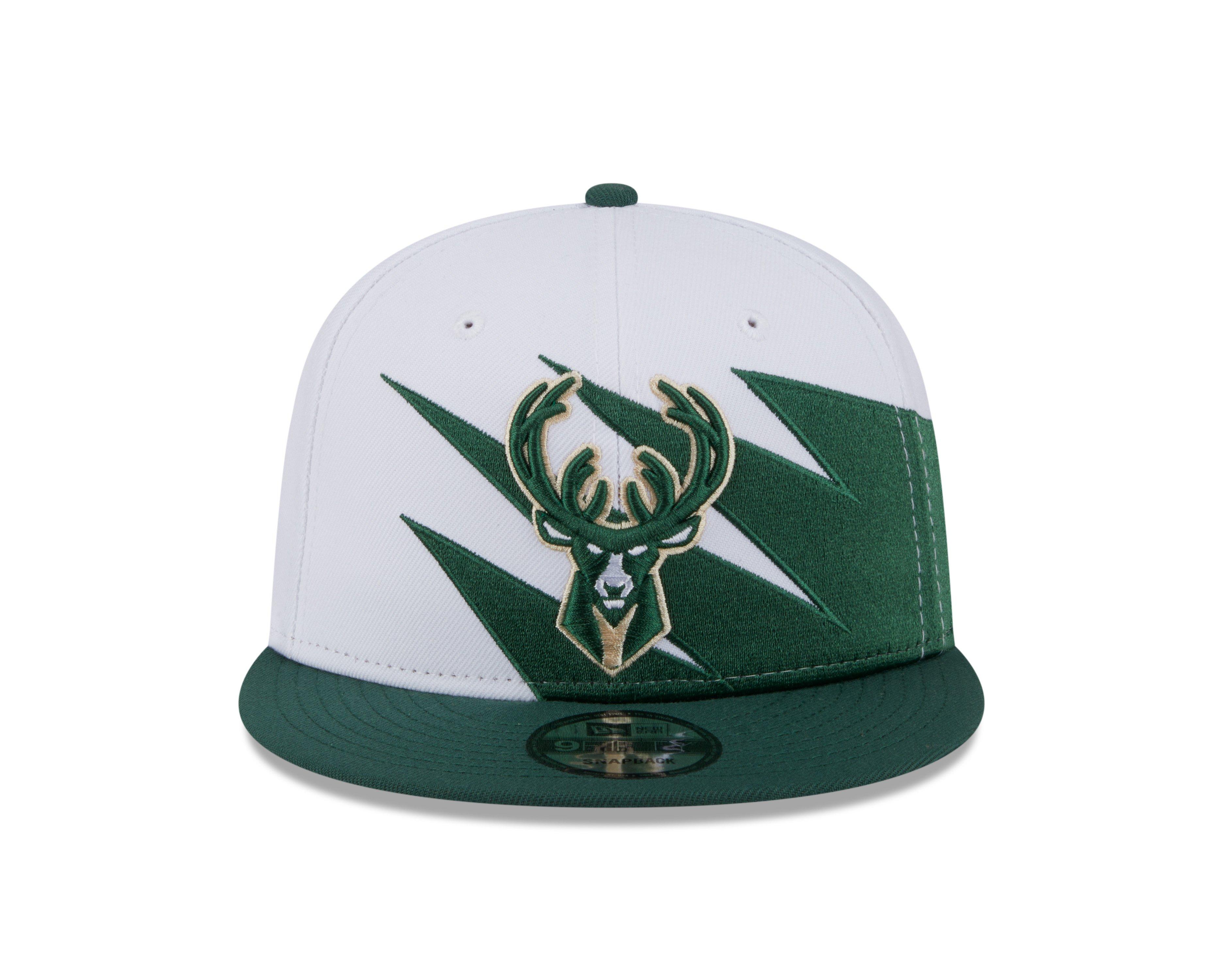 New Era Milwaukee Bucks 9FIFTY Jagged Snapback Hat-Green - GREEN Thumbnail View 3