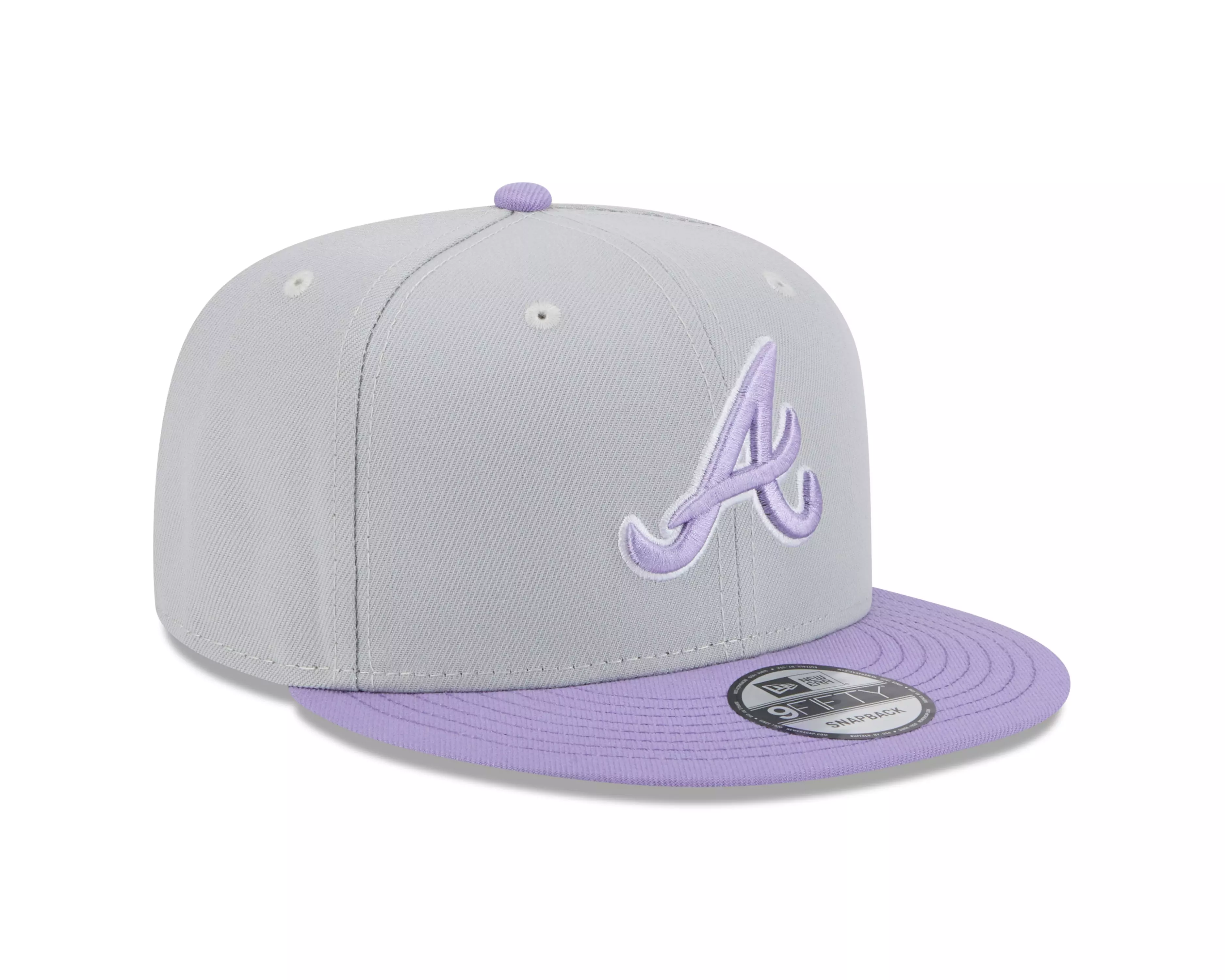 New Era Atlanta Braves 9FIFTY 2-Tone Snapback Hat-Grey/Purple - PURPLE