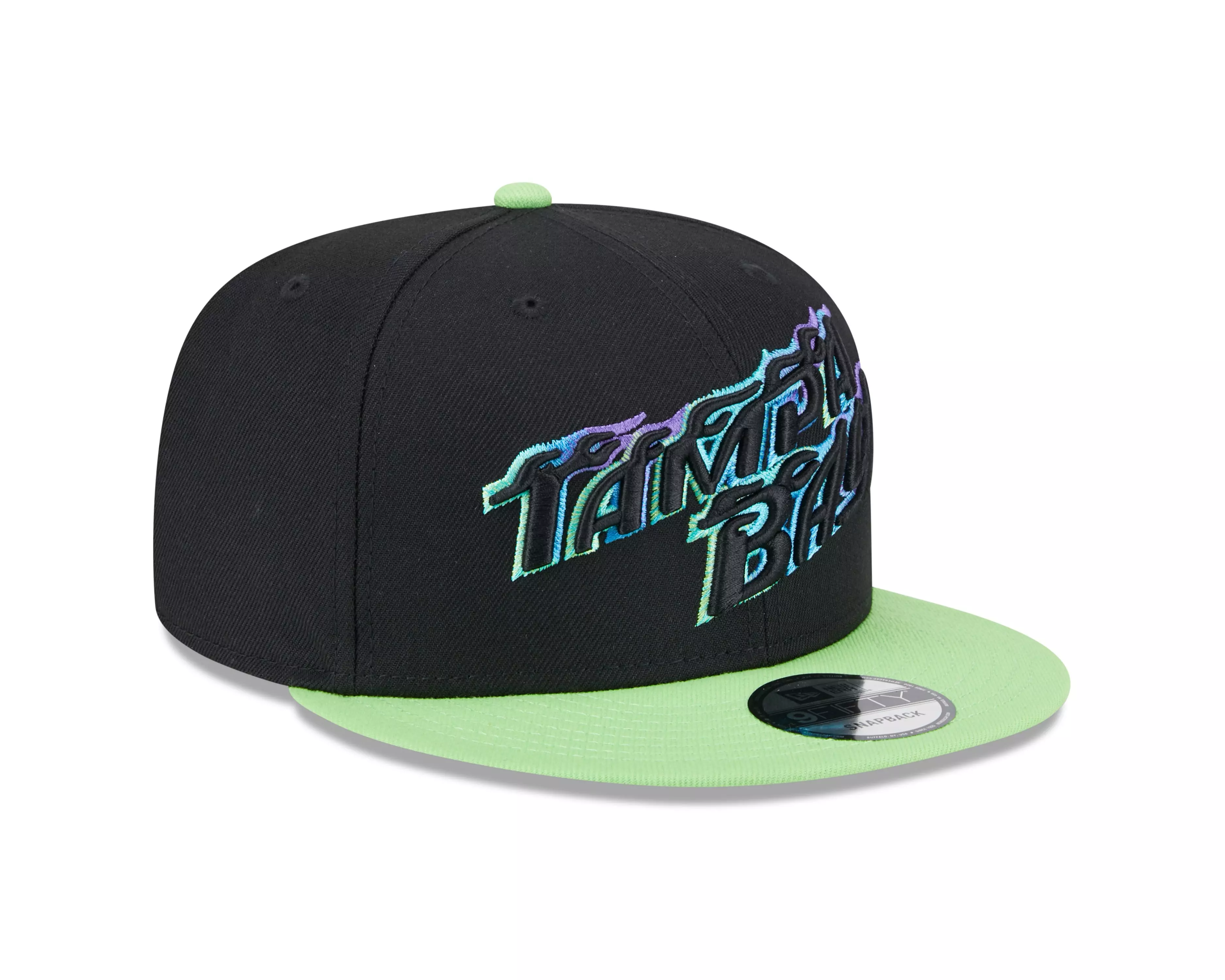 New Era Tampa Bay Rays 9FIFTY Snapback Hat-Black/Green - BLACK/GREEN