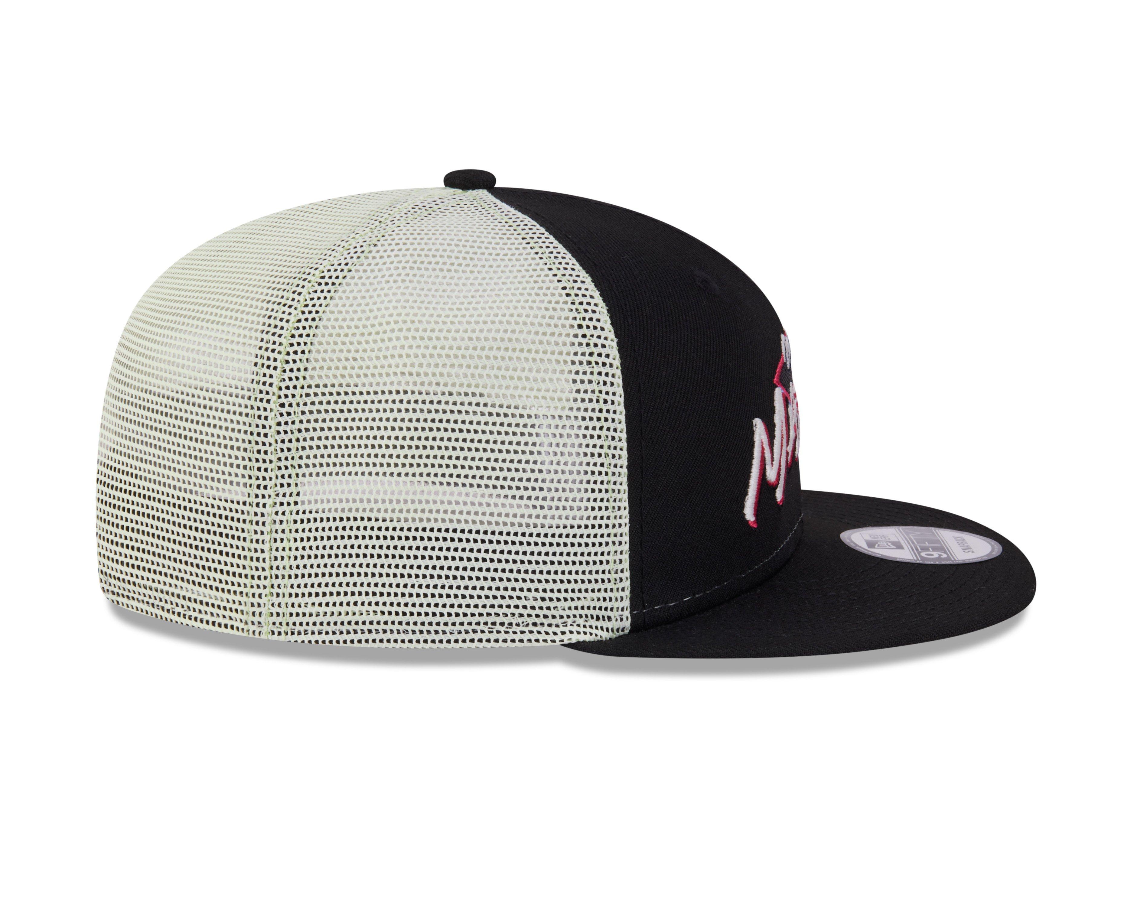 New Era Miami Marlins 9FIFTY Neon Snapback Hat - Black - BLACK Thumbnail View 6