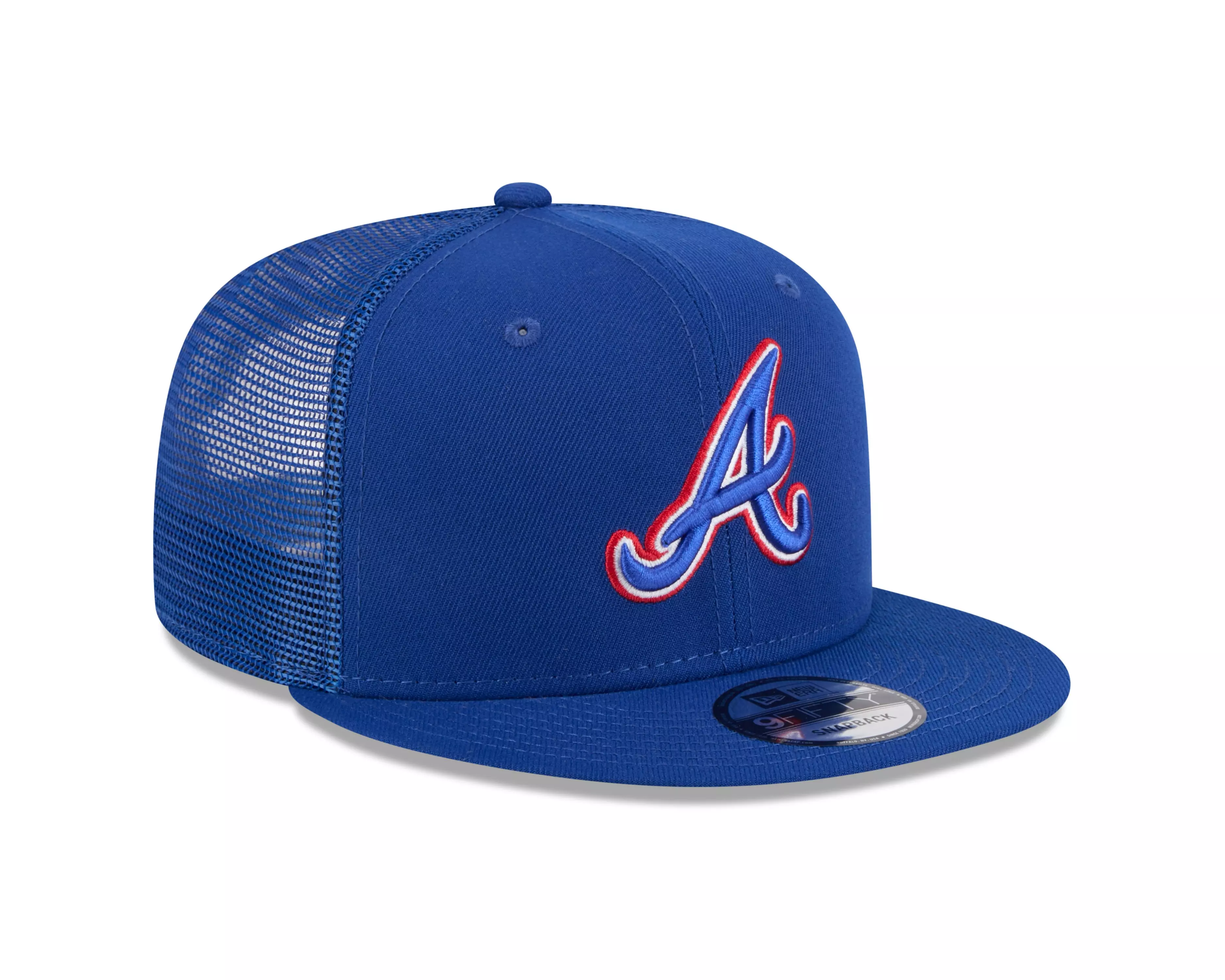 New Era Atlanta Braves 9FIFTY Trucker Snapback Hat-Blue - BLUE