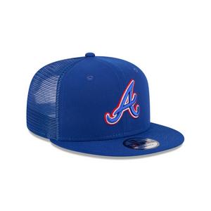 New Era Atlanta Braves 9FIFTY Trucker Snapback Hat-Blue
