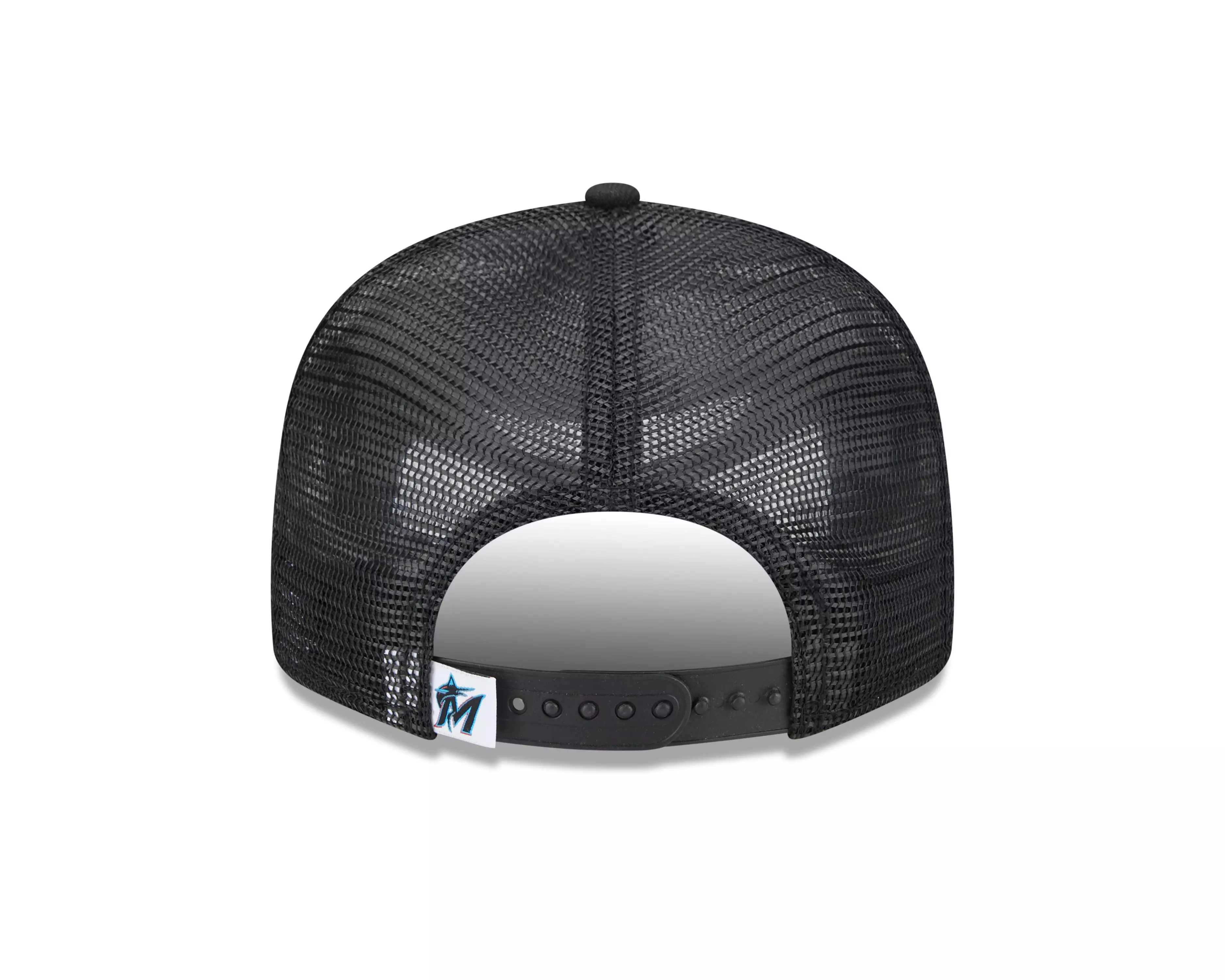 New Era Miami Marlins 9FIFTY Trucker Snapback Hat-Black - BLACK