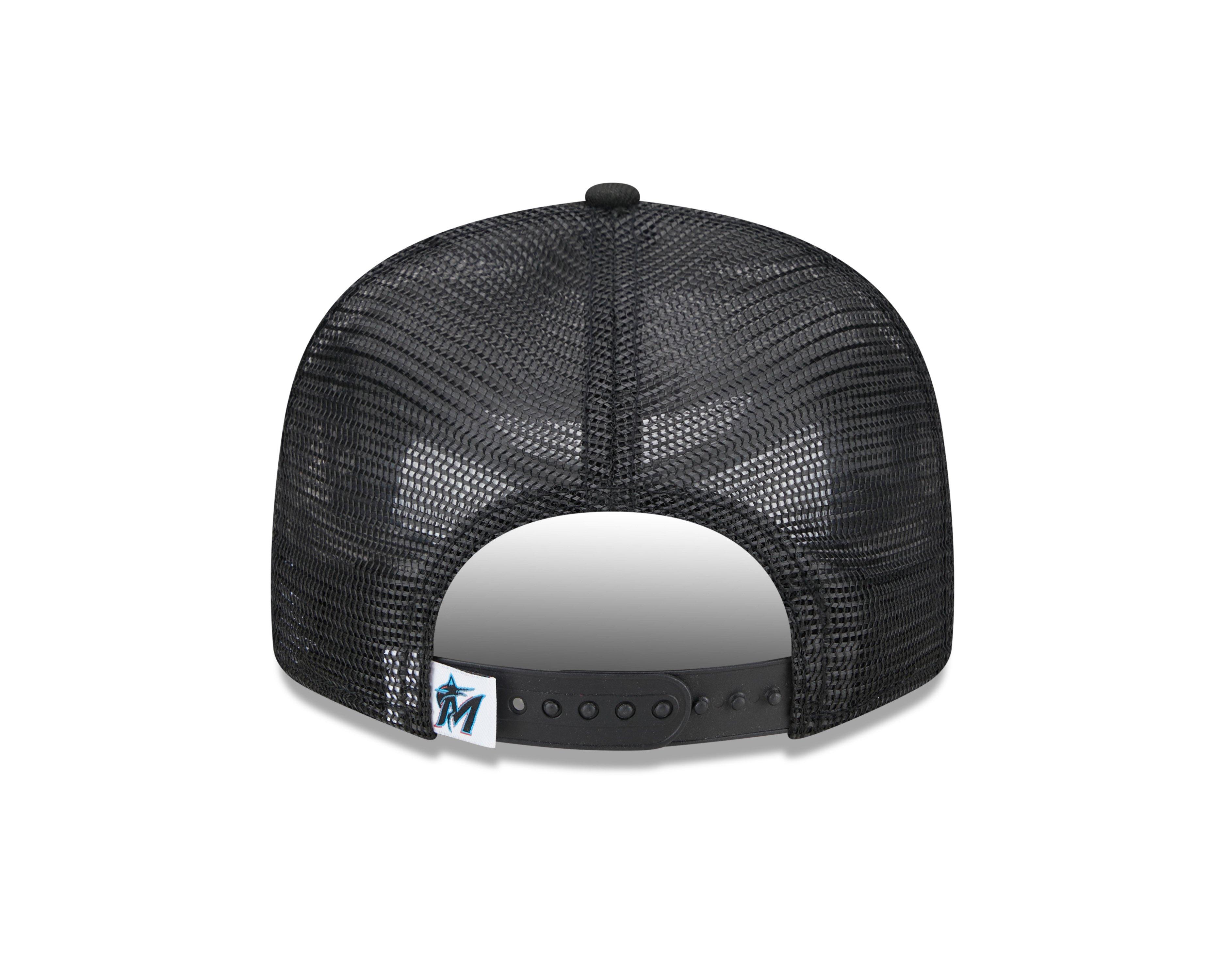 New Era Miami Marlins 9FIFTY Trucker Snapback-Black