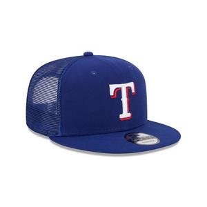 New Era Texas Rangers 9FIFTY Trucker Snapback Hat-Blue