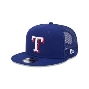New Era Texas Rangers 9FIFTY Trucker Snapback Hat-Blue