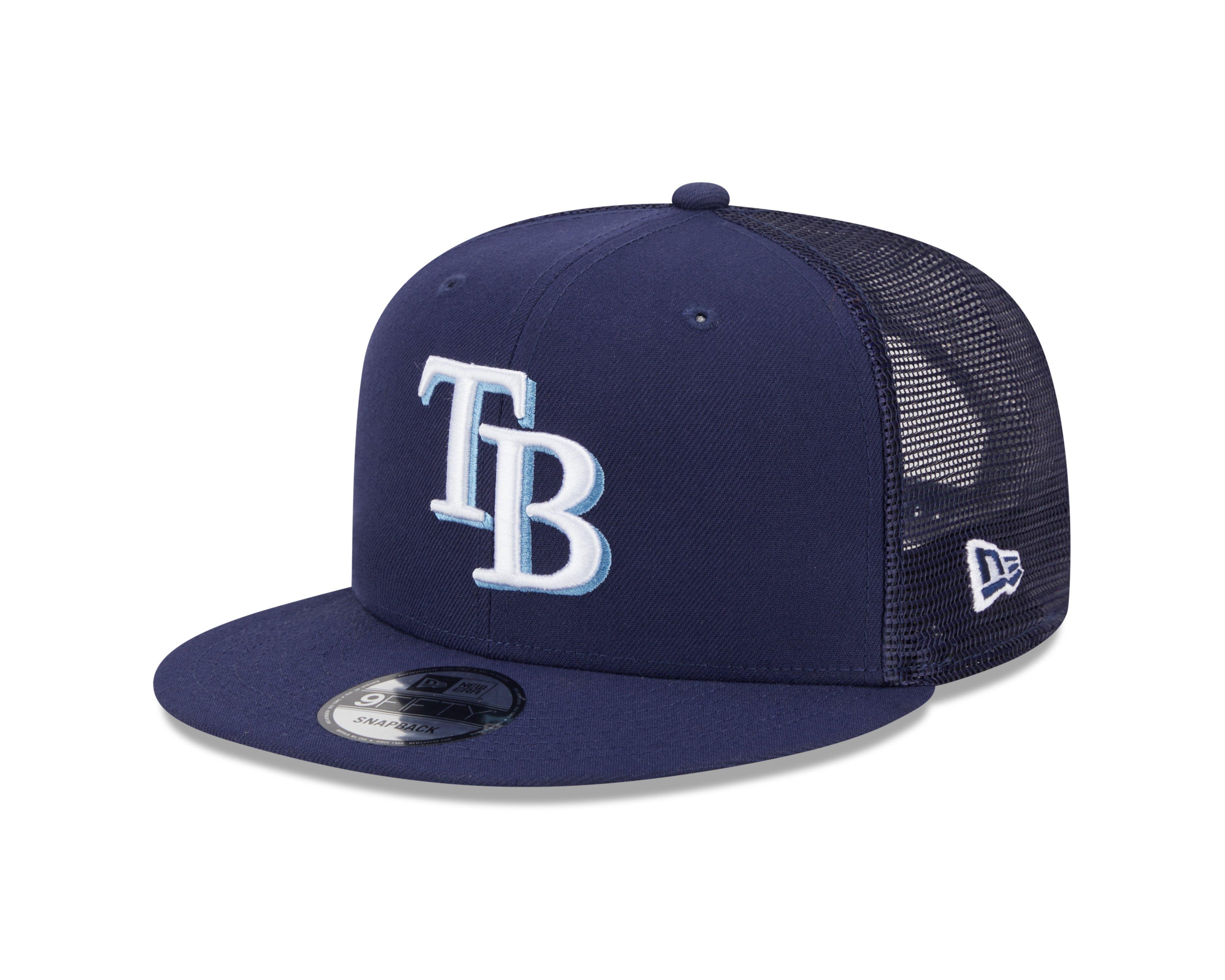 New Era Tampa Bay Rays 9FIFTY Trucker Snapback Hat - Blue - BLUE Thumbnail View 1