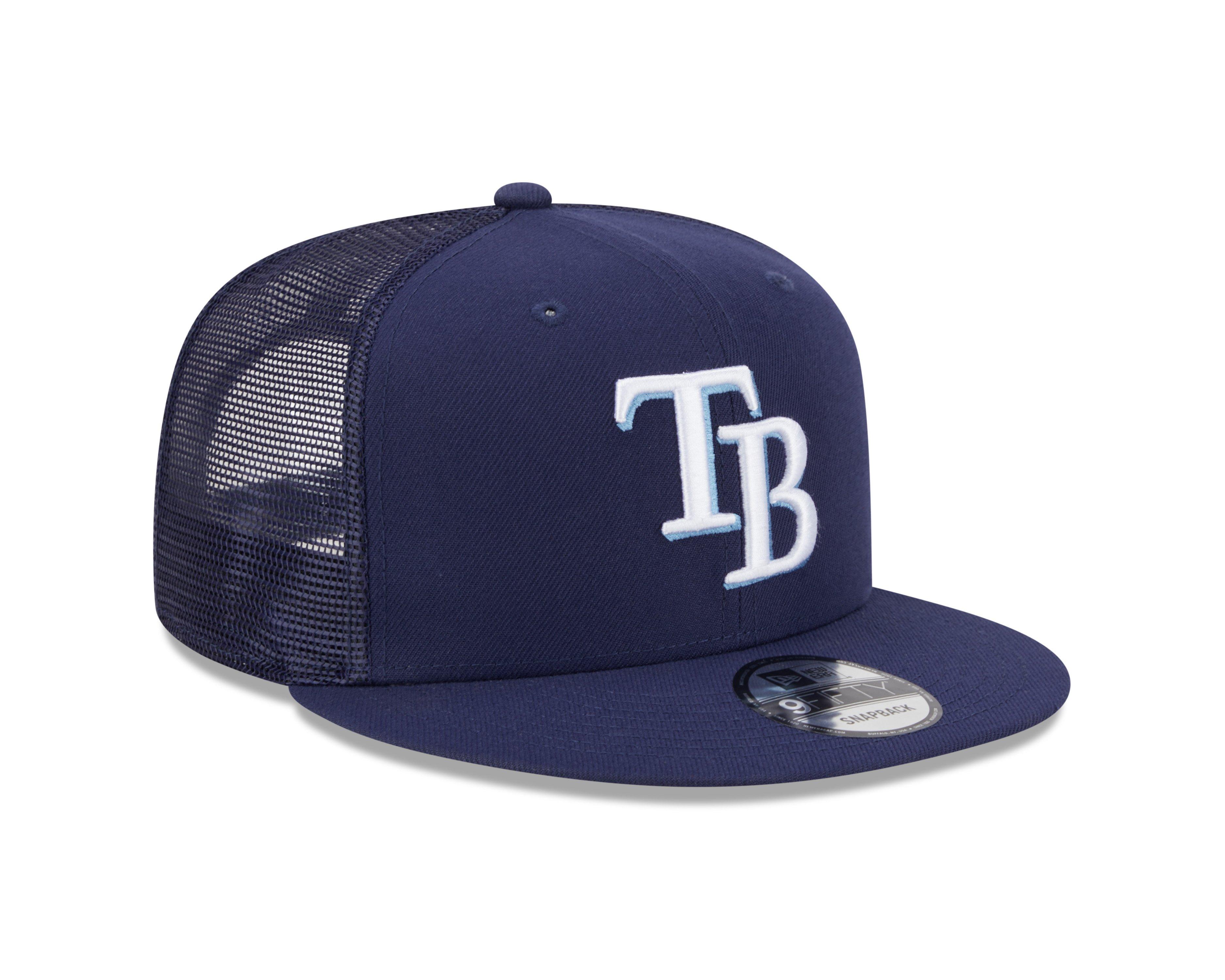 New Era Tampa Bay Rays 9FIFTY Trucker Snapback Hat - Blue - BLUE Thumbnail View 2