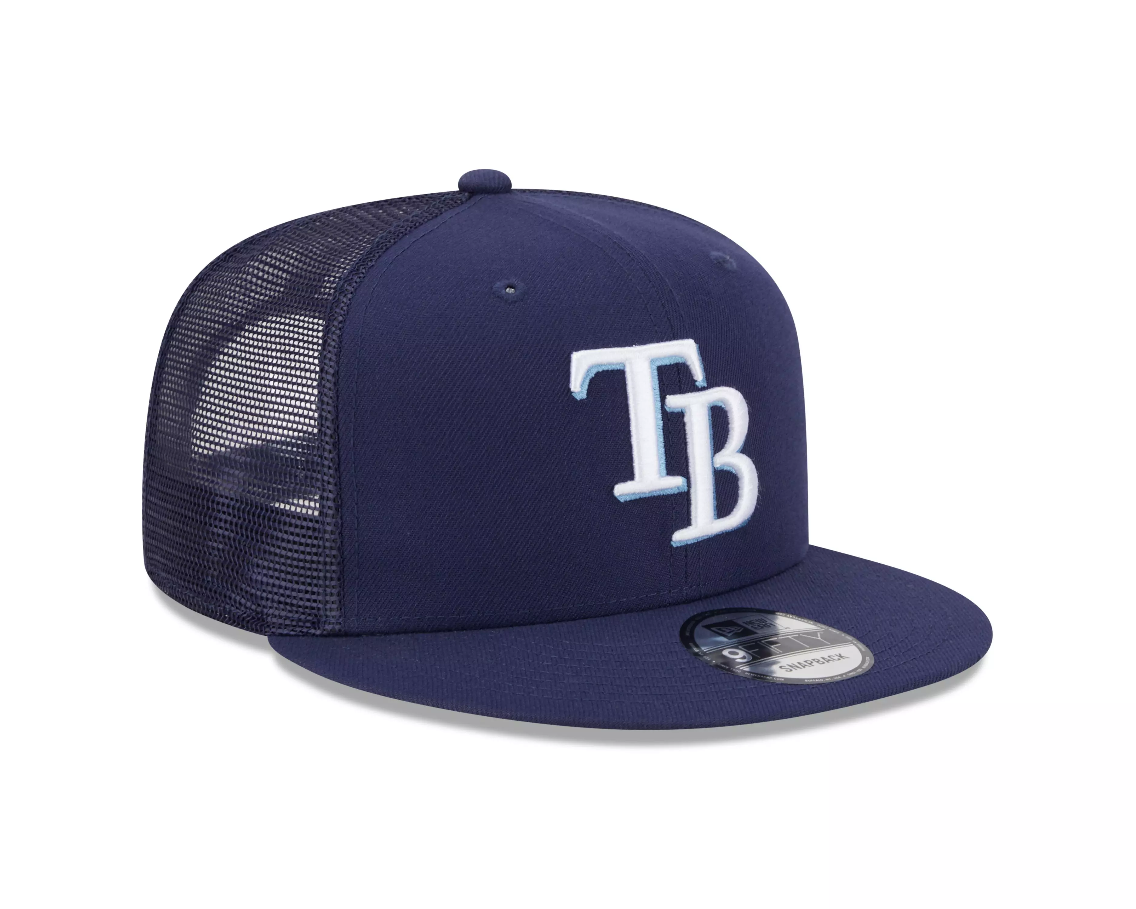 New Era Tampa Bay Rays 9FIFTY Trucker Snapback Hat - Blue - BLUE