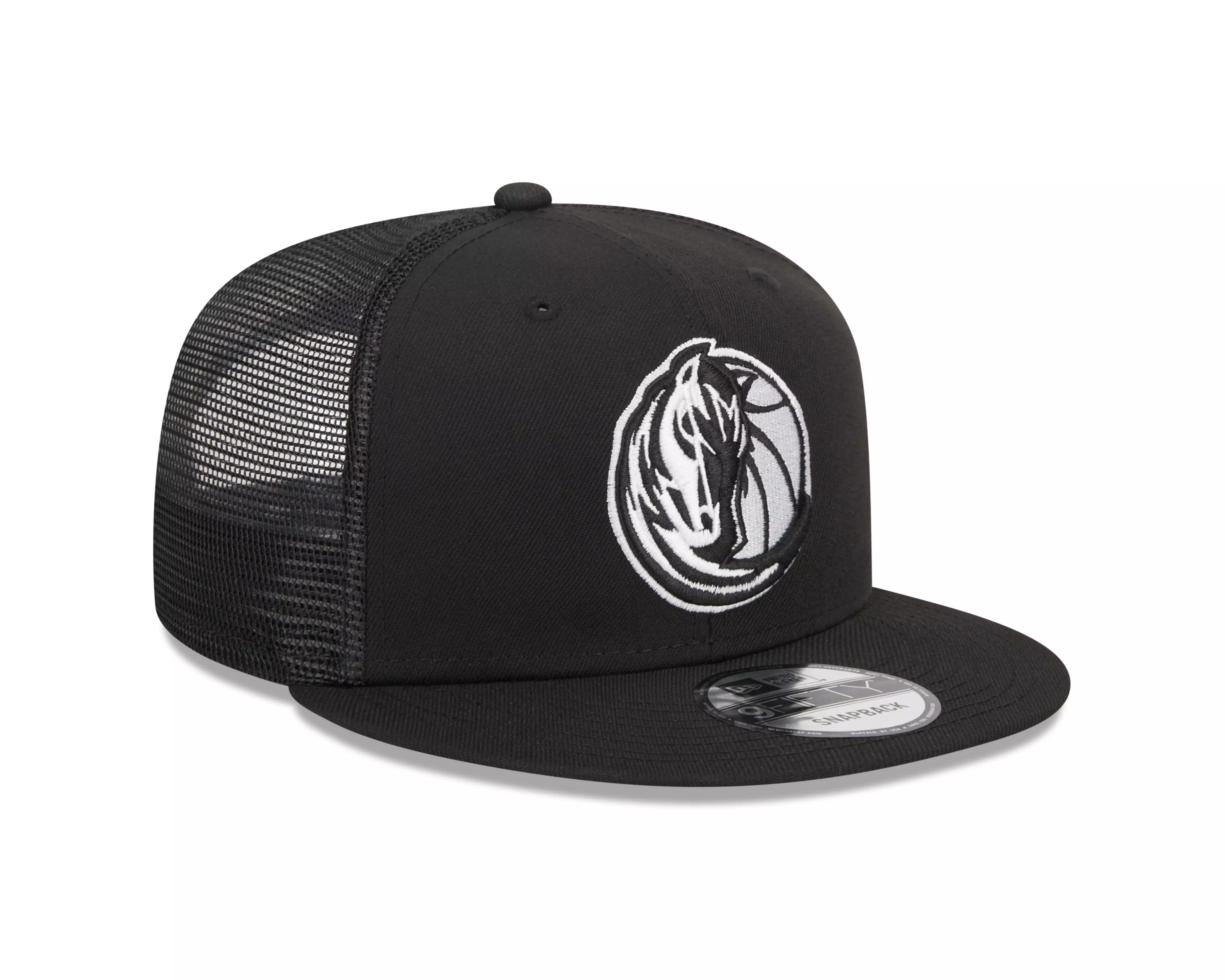 New Era Dallas Mavericks 9FIFTY Trucker Snapback Hat-Black - BLACK