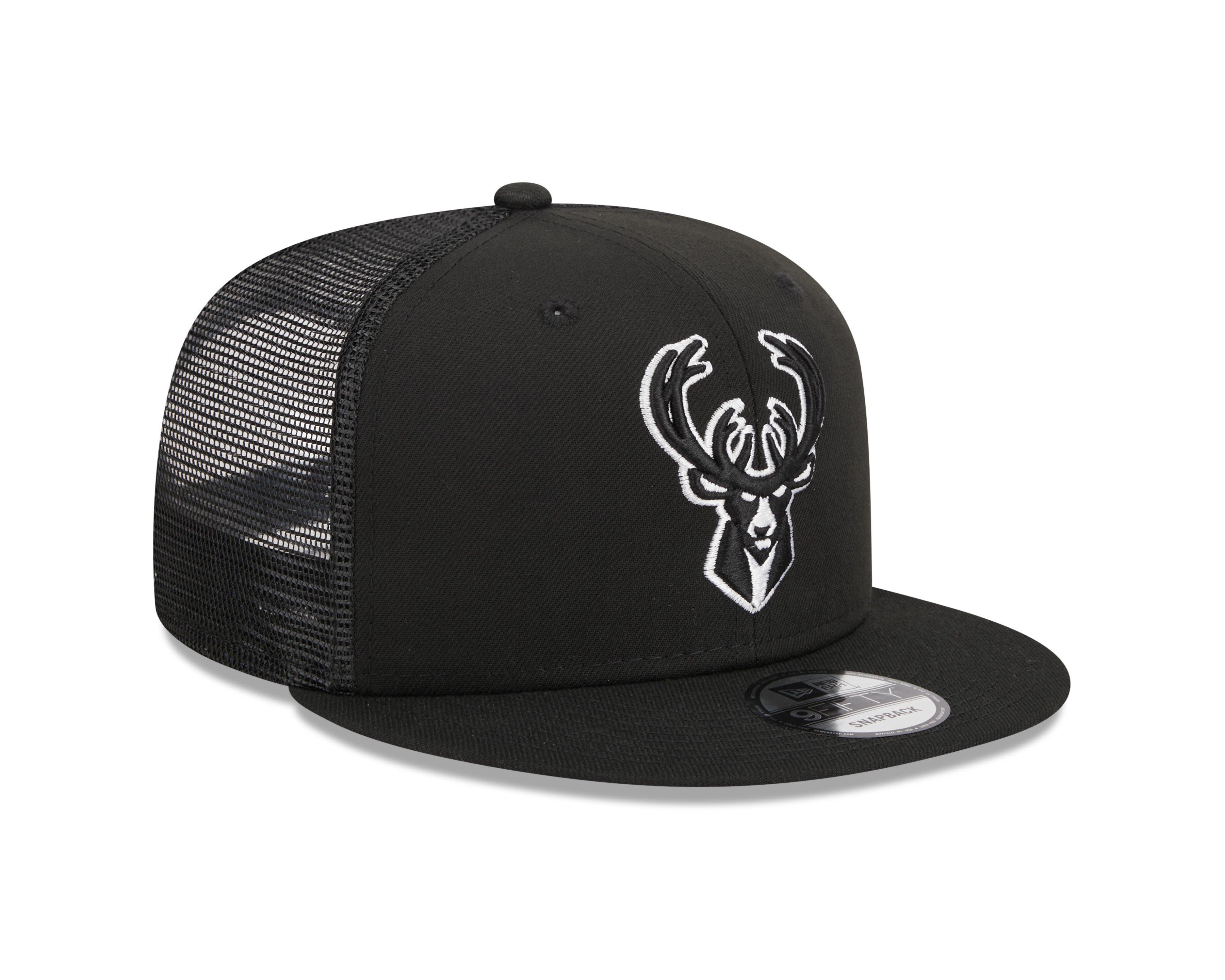 New Era Milwaukee Bucks 9FIFTY Trucker Snapback-Bucks - BLACK Thumbnail View 2