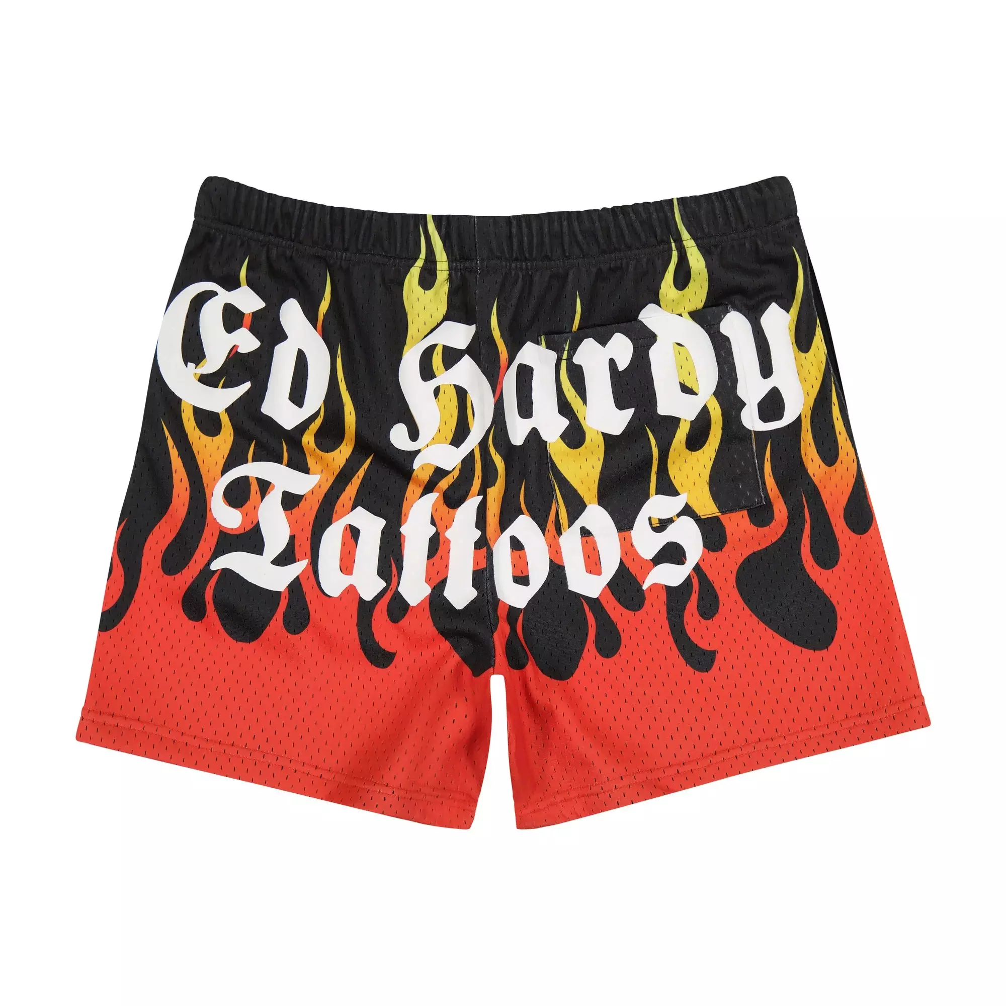 Ed Hardy Men's Fire LKS Skull Mesh Shorts - BLACK