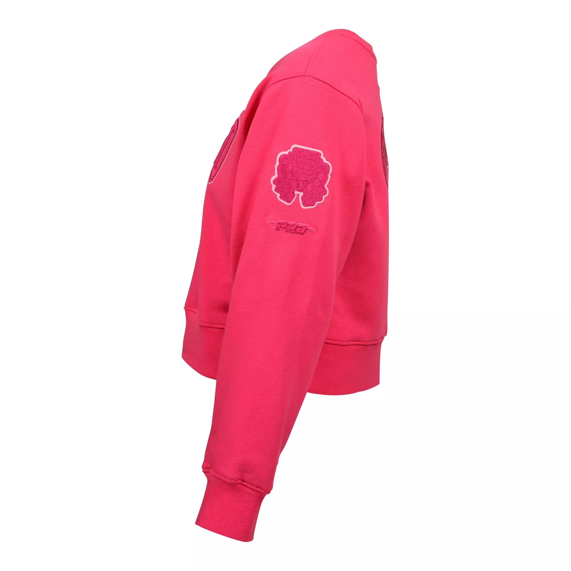 Pro Standard Big Girl's Chicago Bulls Triple Pink Fleece Crew Sweatshirt-Pink - PINK