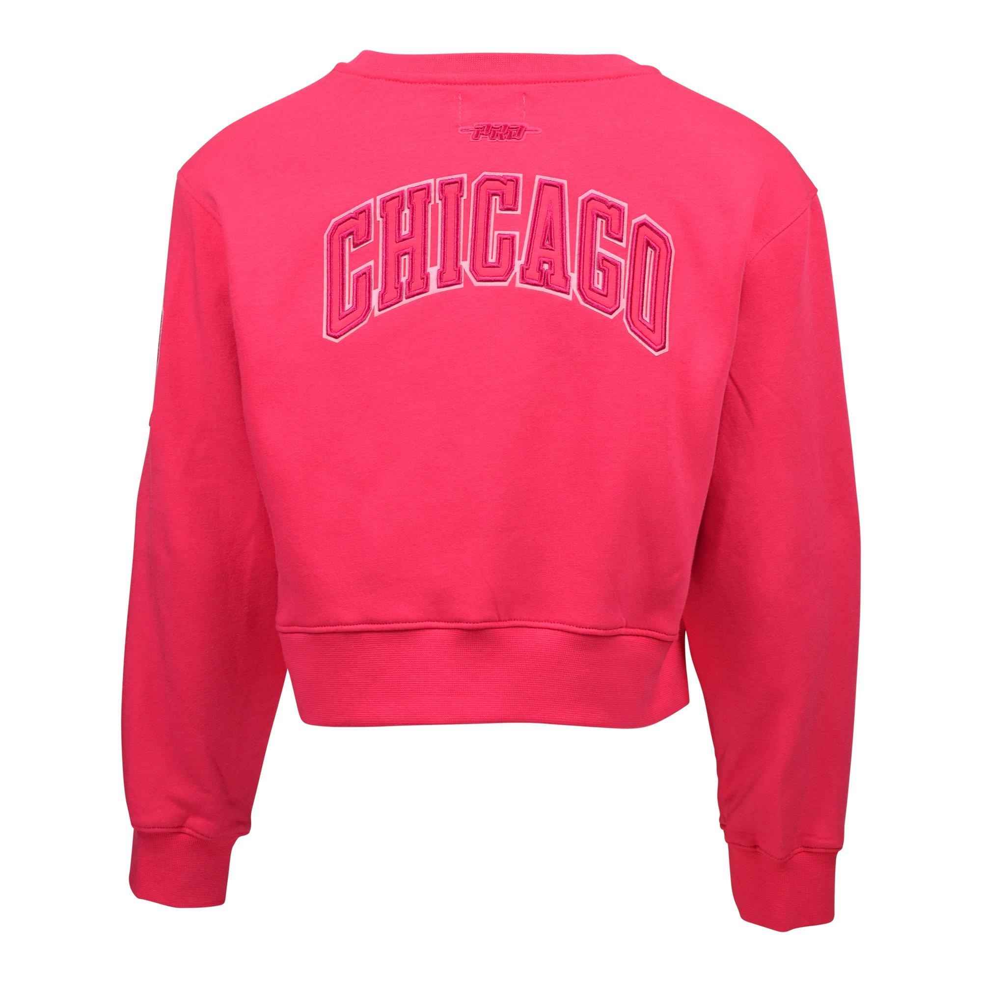Pro Standard Chicago Bulls Triple Pink Fleece Big Girl' Pink Crew Sweatshirt