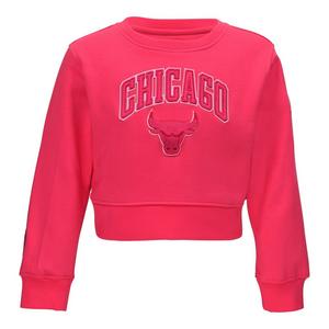 Pro Standard Little Girls' Chicago Bulls Fleece Crew Sweatshirt - Triple Pink