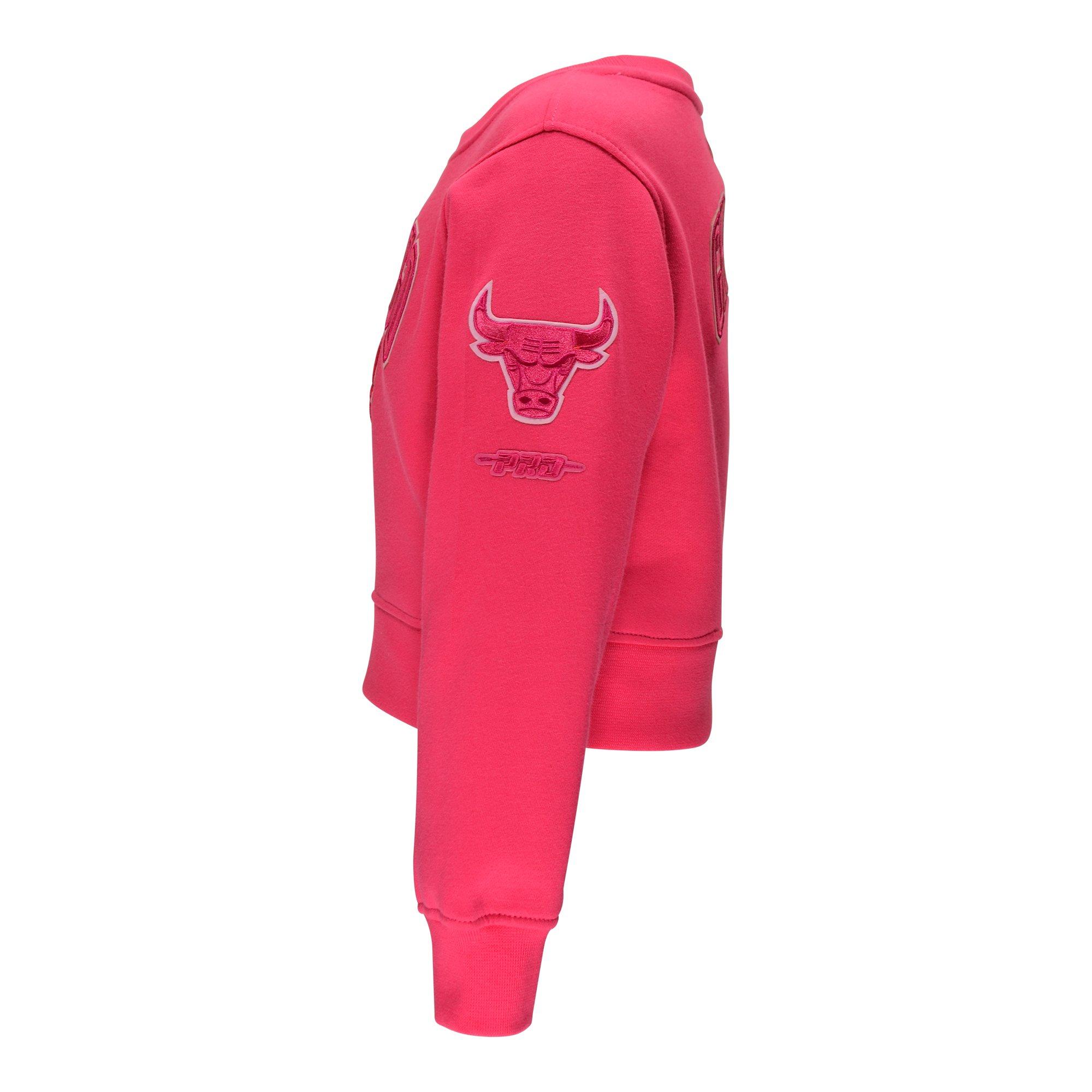 Pro Standard Chicago Bulls Fleece Little Girls' Triple Pink Crew Sweatshirt