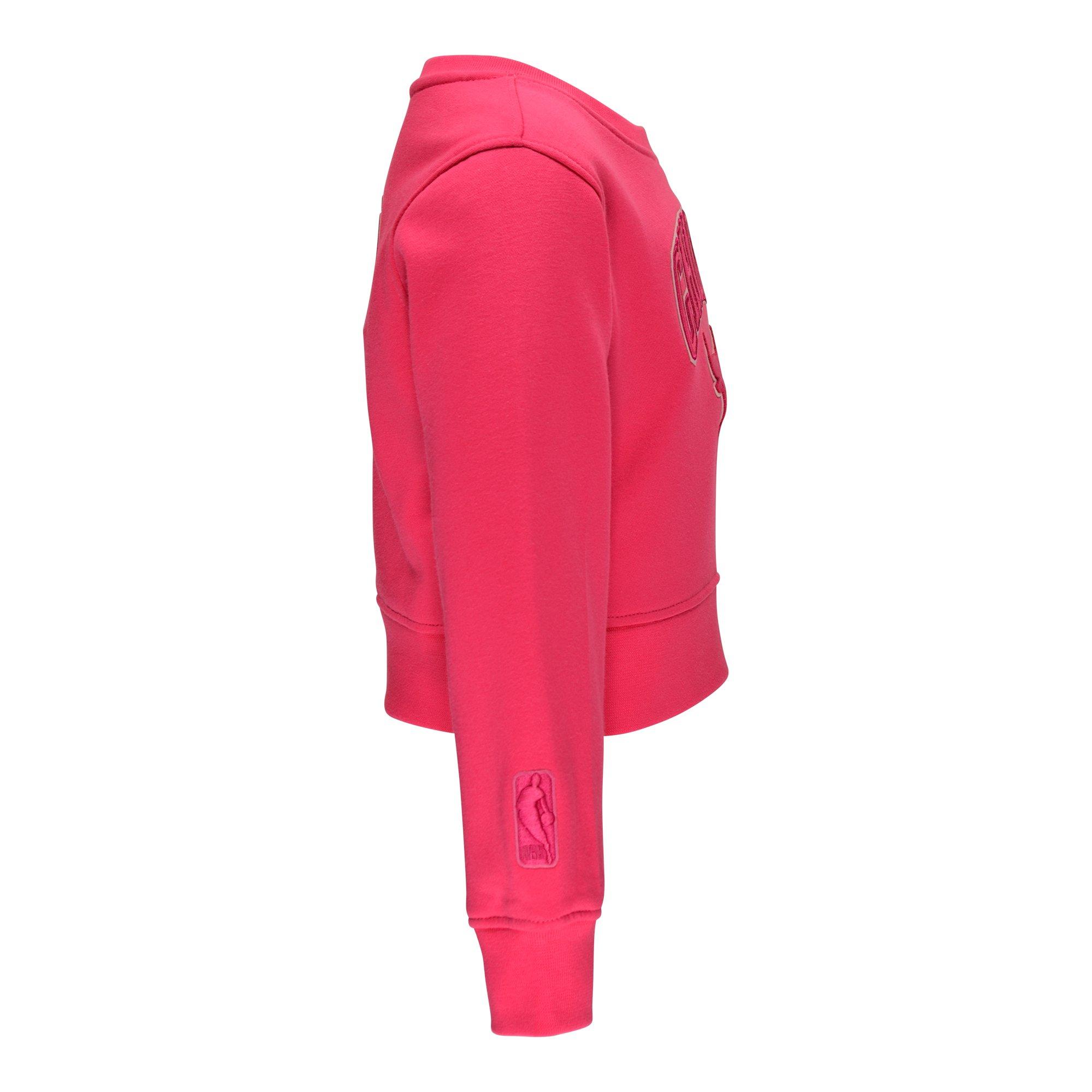 Pro Standard Chicago Bulls Fleece Little Girls' Triple Pink Crew Sweatshirt