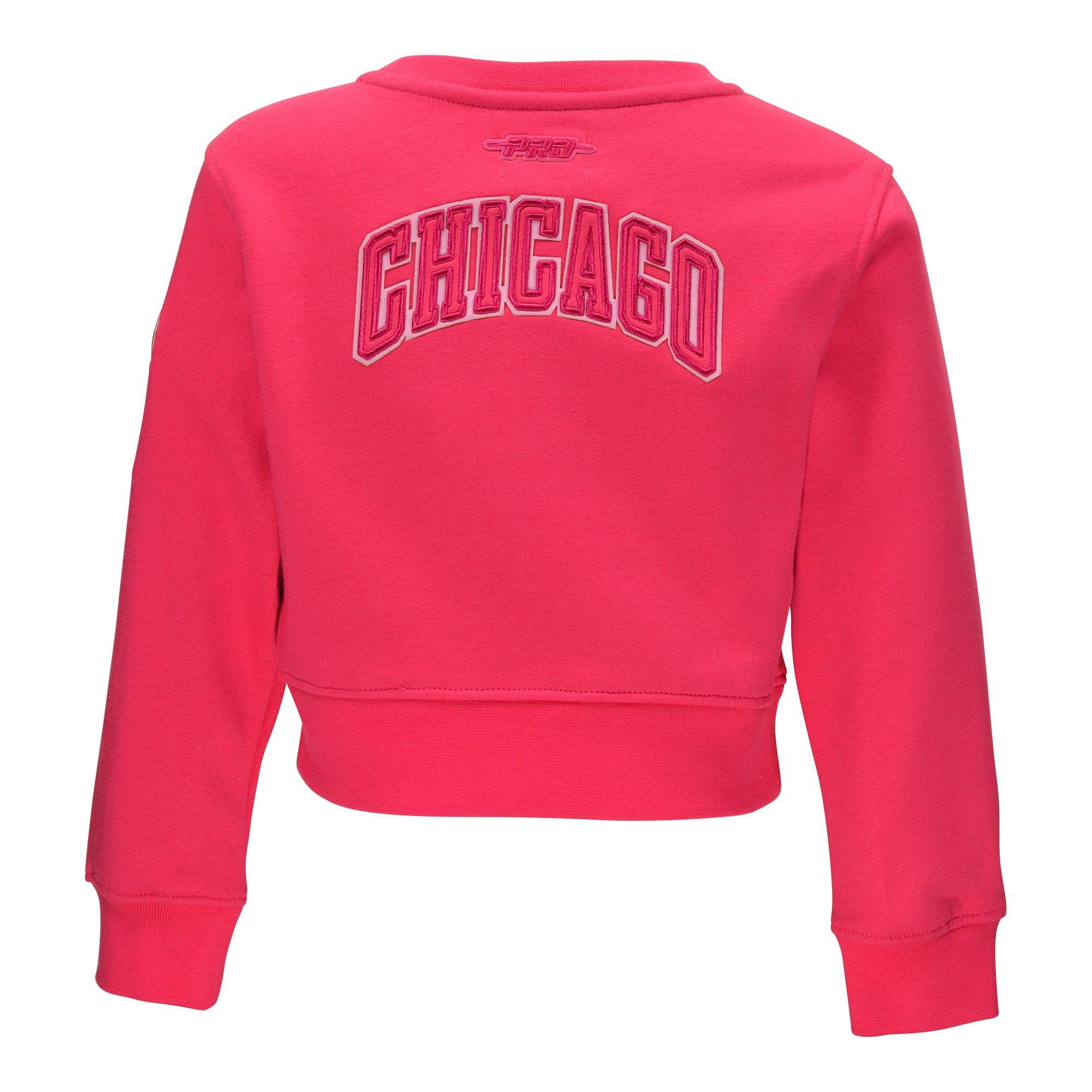 Pro Standard Chicago Bulls Fleece Little Girls' Triple Pink Crew Sweatshirt